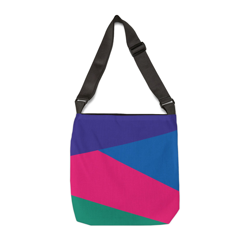 Colorblock Geometric Tote Bag — Adjustable Strap, Bright Abstract Pattern