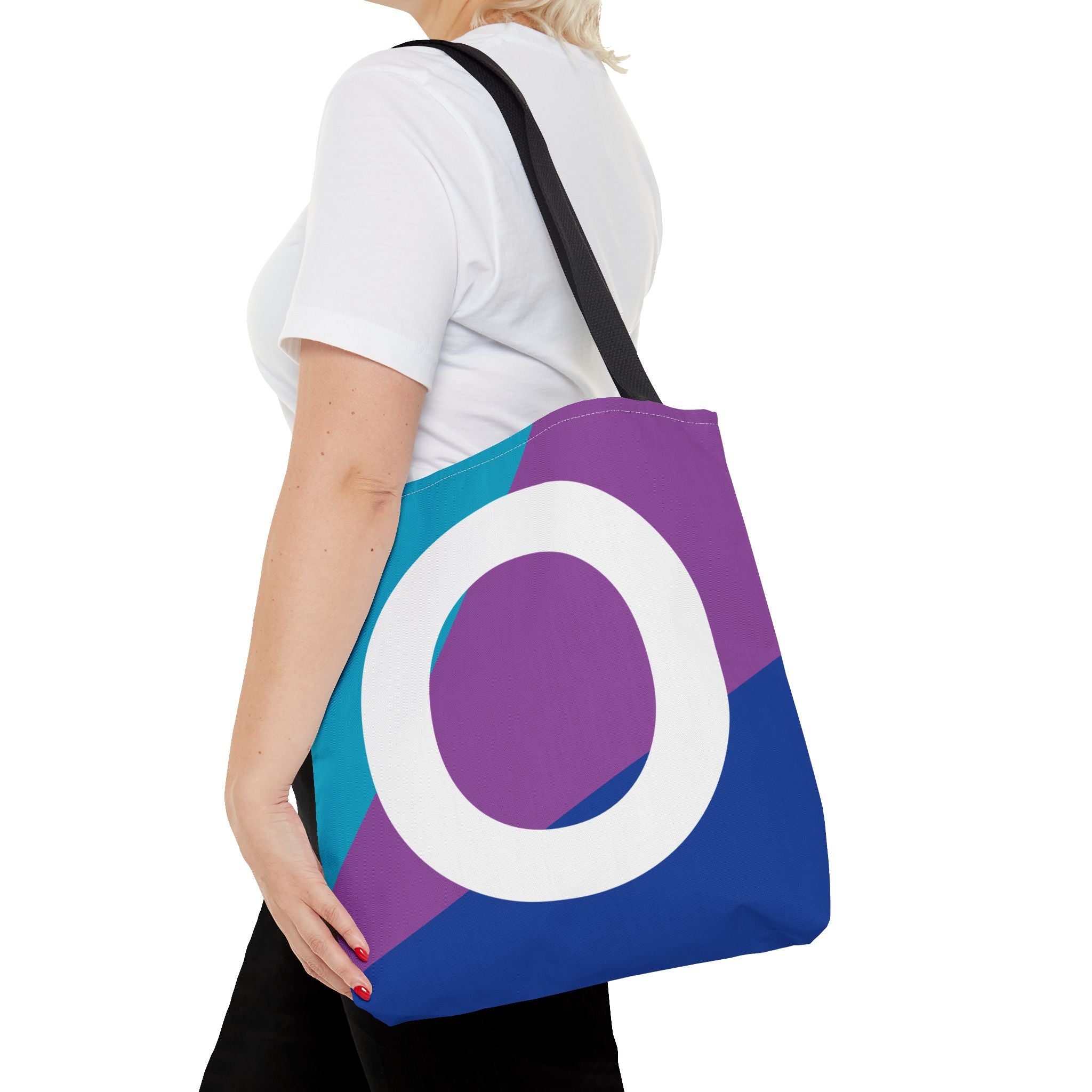 Monogram 'O' Colorblock Tote Bag — Personalized Initial O Shoulder Tote