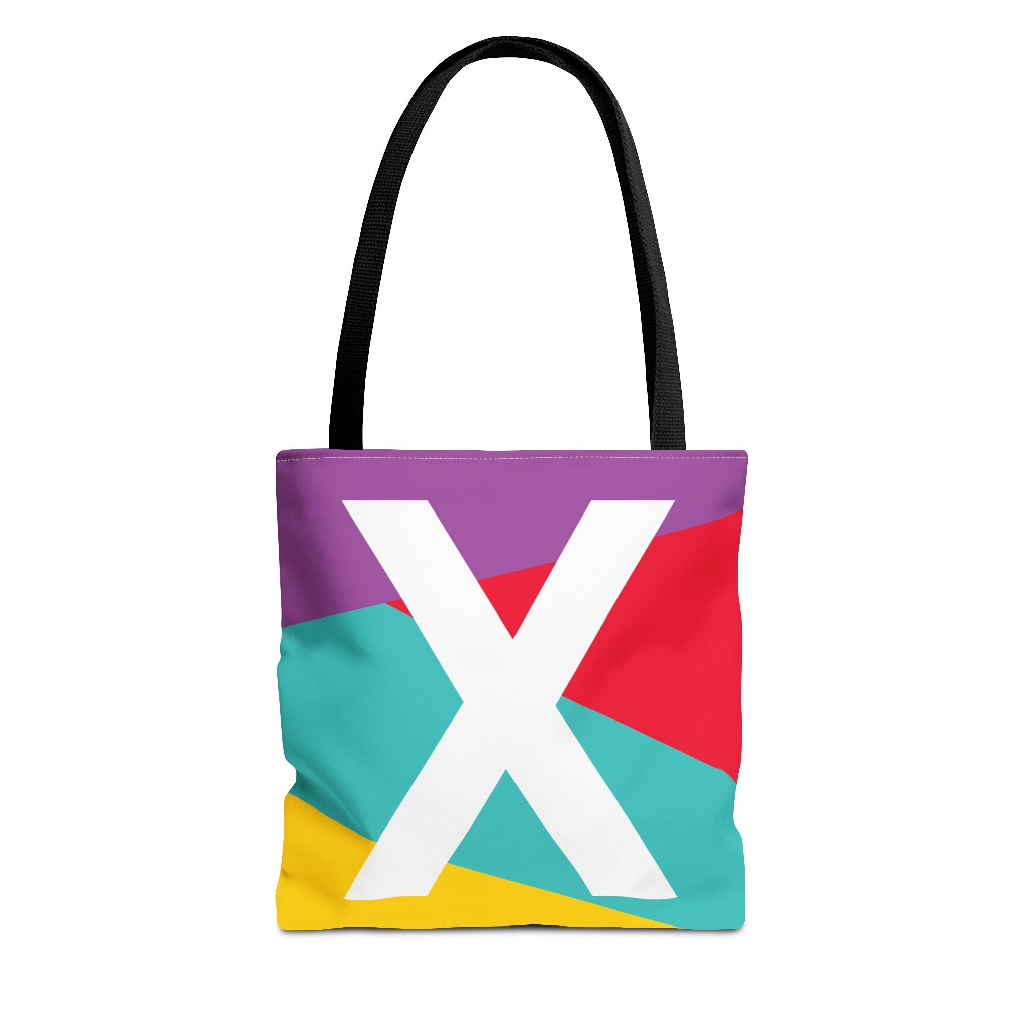 Monogram 'X' Colorblock Tote Bag — Personalized Initial X Shoulder Tote