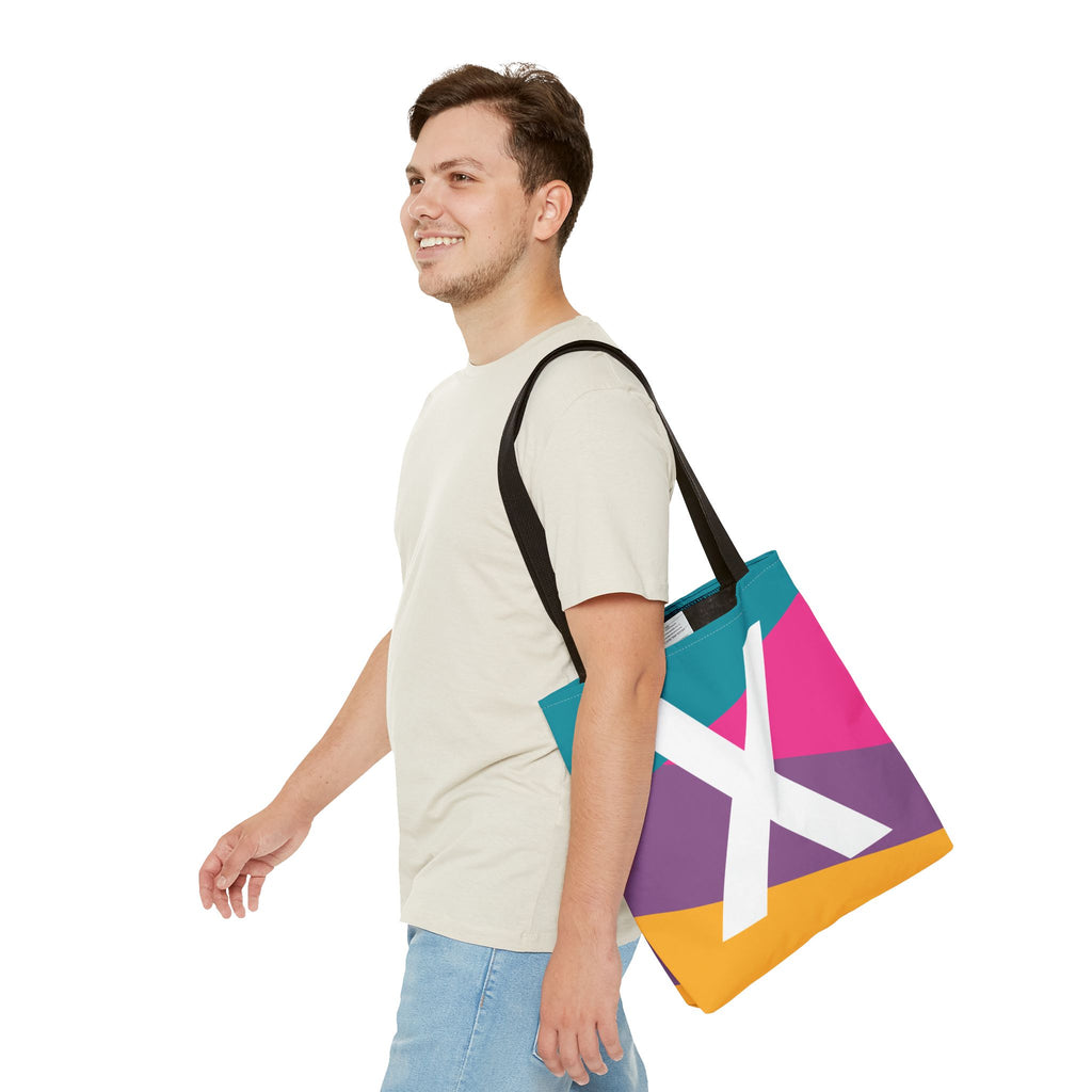 Monogram 'X' Colorblock Tote Bag — Personalized Initial X Shoulder Tote
