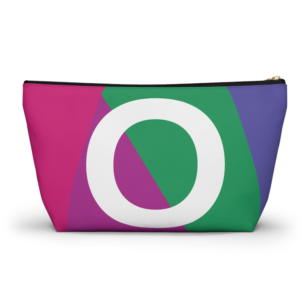 Initials Colorblock Accessory Pouch — Monogram O T-Bottom Cosmetic Bag