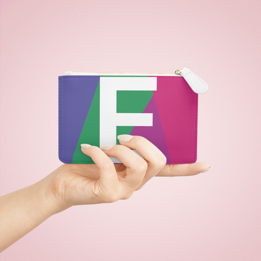 Initial E Mini Clutch — Colorblock Monogram Wristlet Wallet