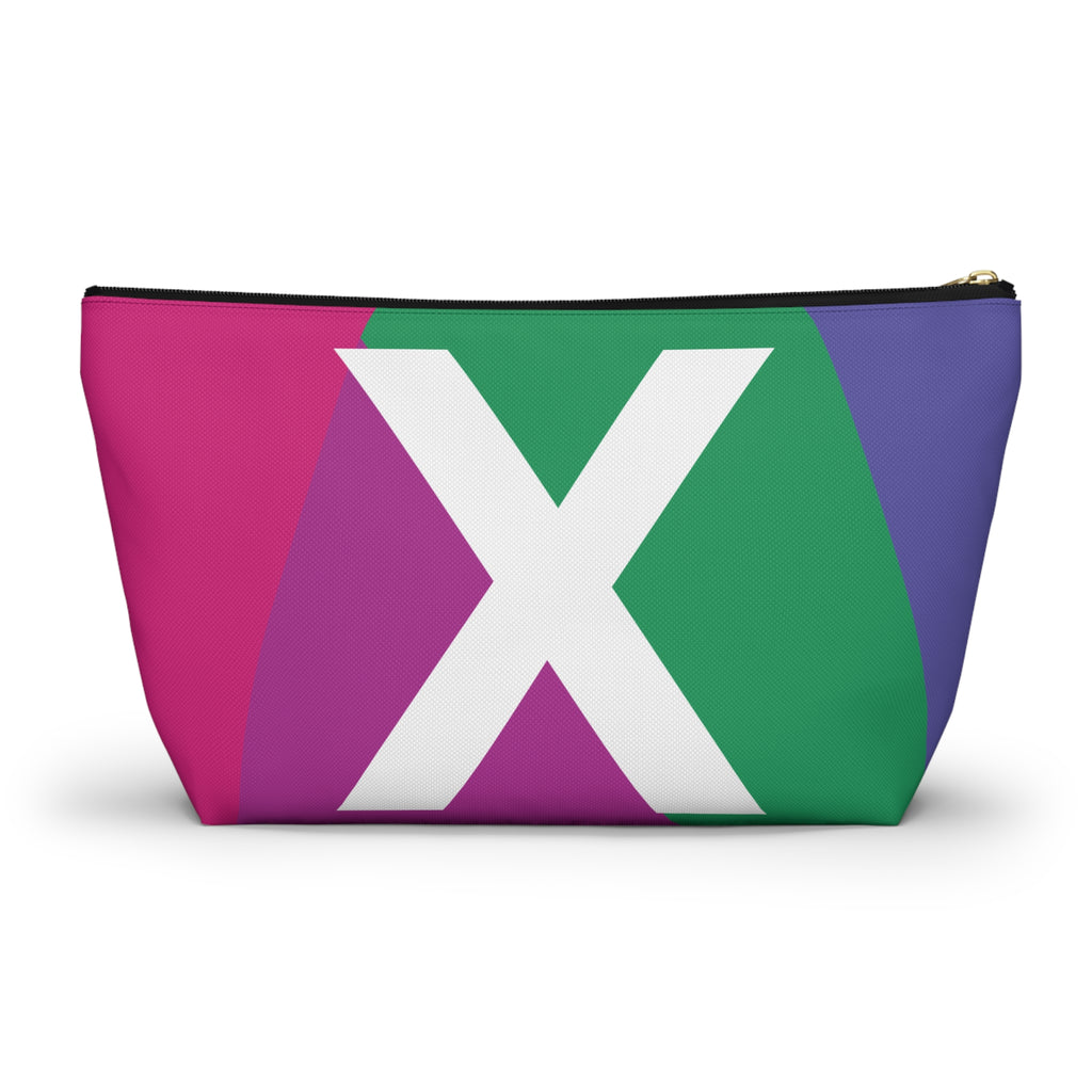 Initials Colorblock Accessory Pouch — Monogram X T-Bottom Cosmetic Bag