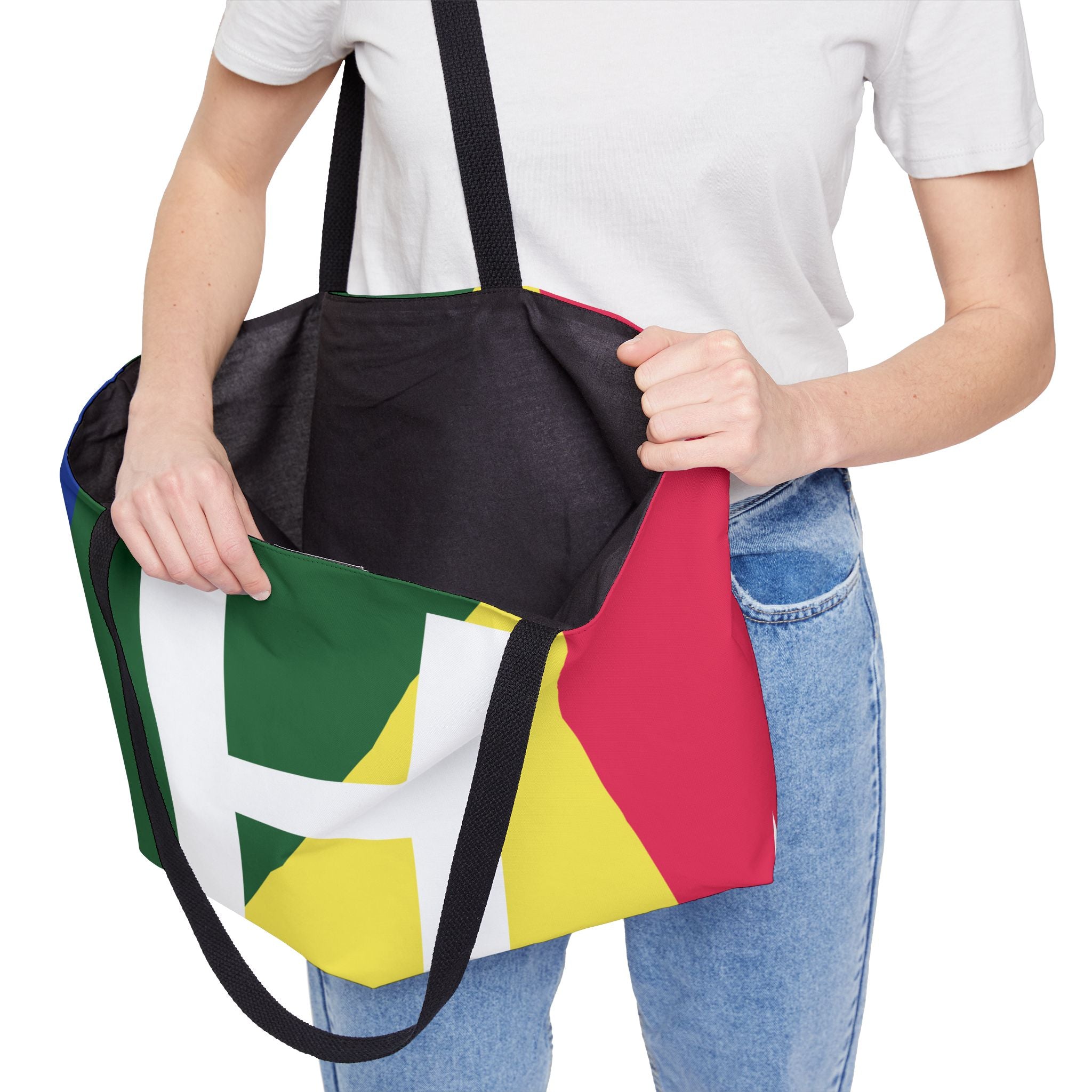 Personalized 'H' Colorblock Tote Bag — Monogram Weekender Tote