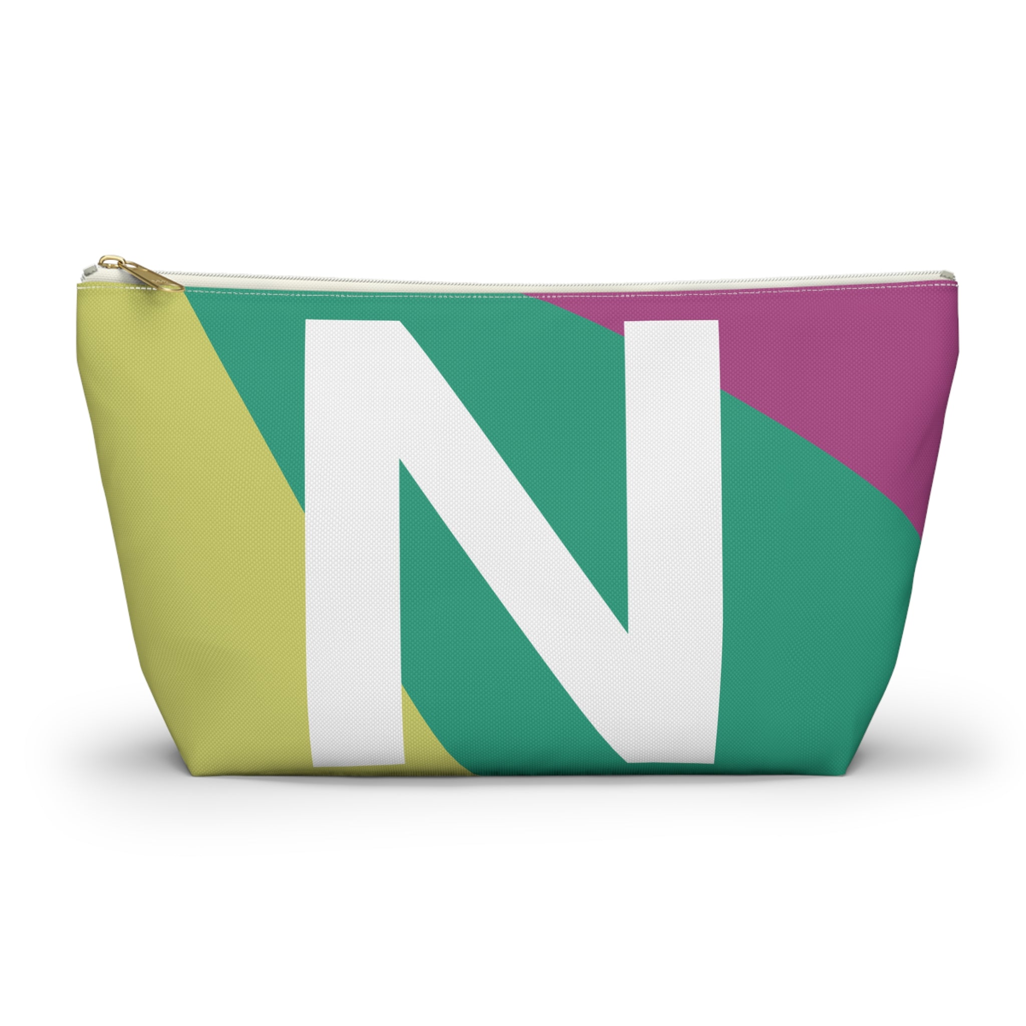 Initials Colorblock Accessory Pouch — Monogram N T-Bottom Cosmetic Bag