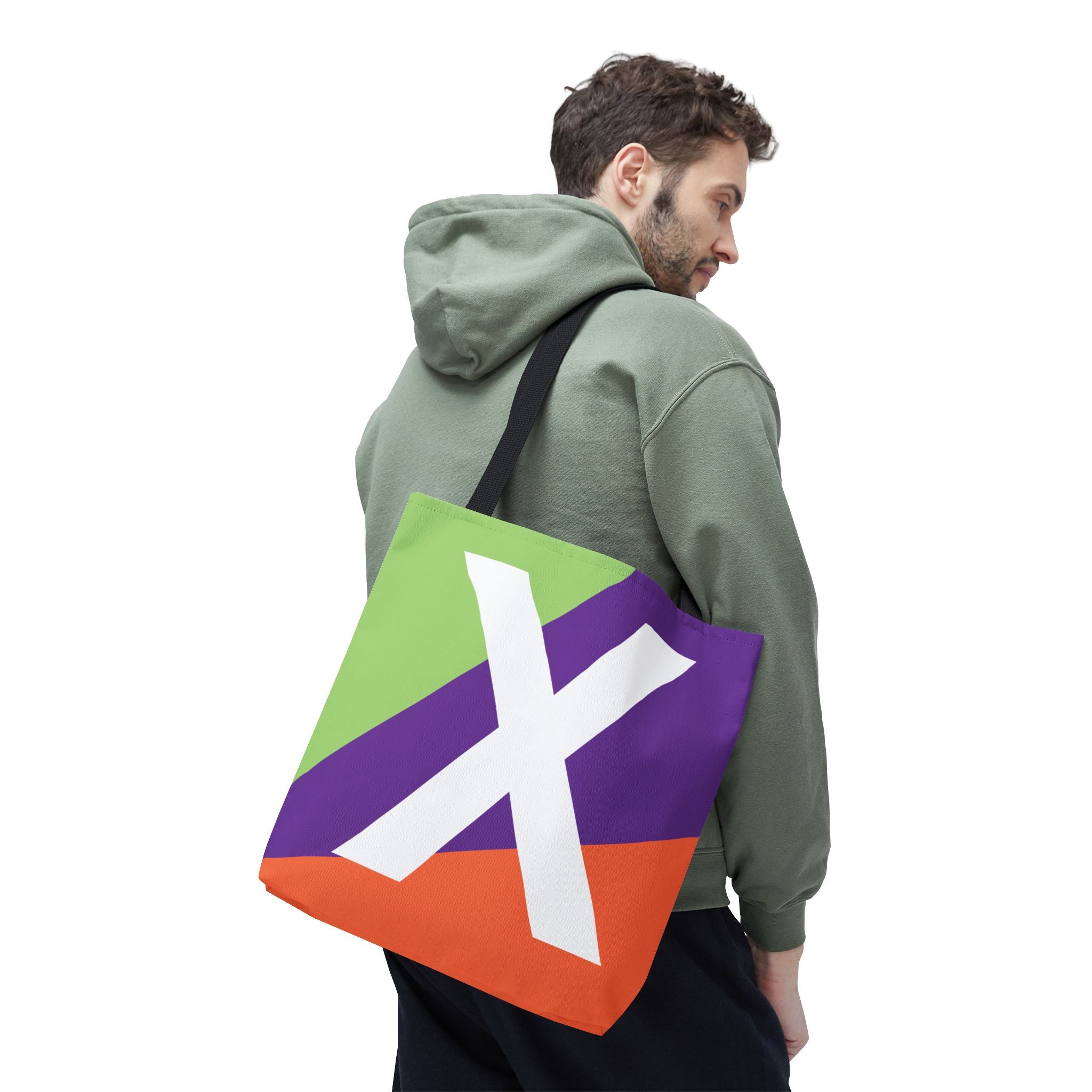 Monogram 'X' Colorblock Tote Bag — Personalized Initial X Shoulder Tote
