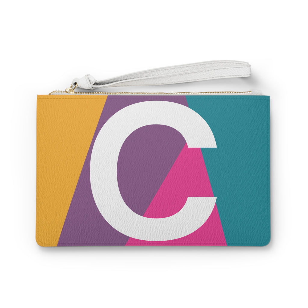 Monogram 'C' Colorblock Clutch Bag — Bold Geometric Wristlet for Everyday & Gifts