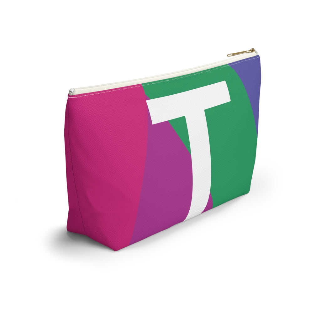 Initials Colorblock Accessory Pouch — Monogram T T-Bottom Cosmetic Bag