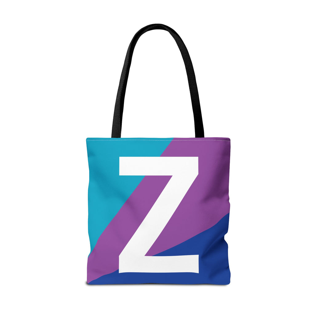 Monogram 'Z' Colorblock Tote Bag — Personalized Initial Z Shoulder Tote