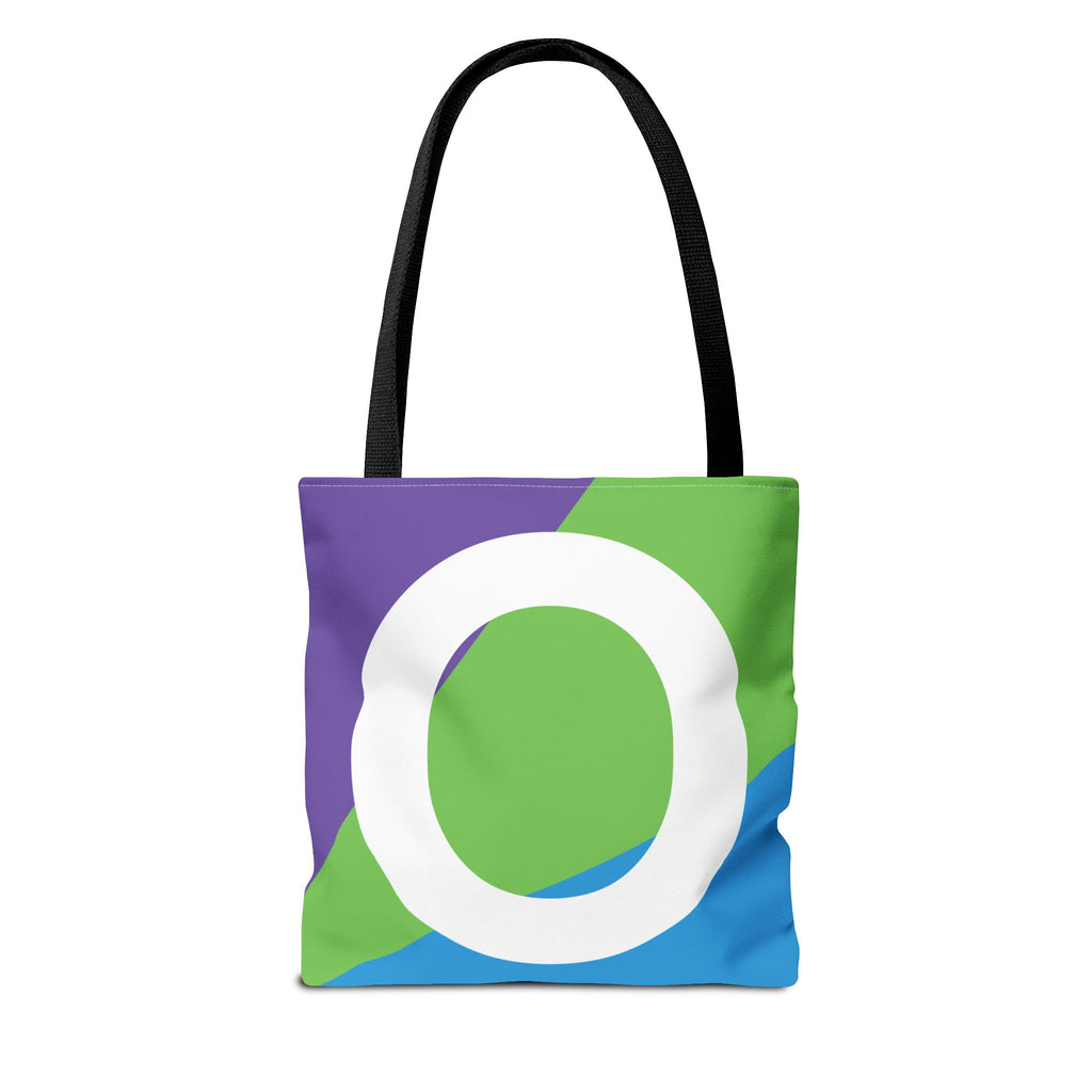 Monogram 'O' Colorblock Tote Bag — Personalized Initial O Shoulder Tote