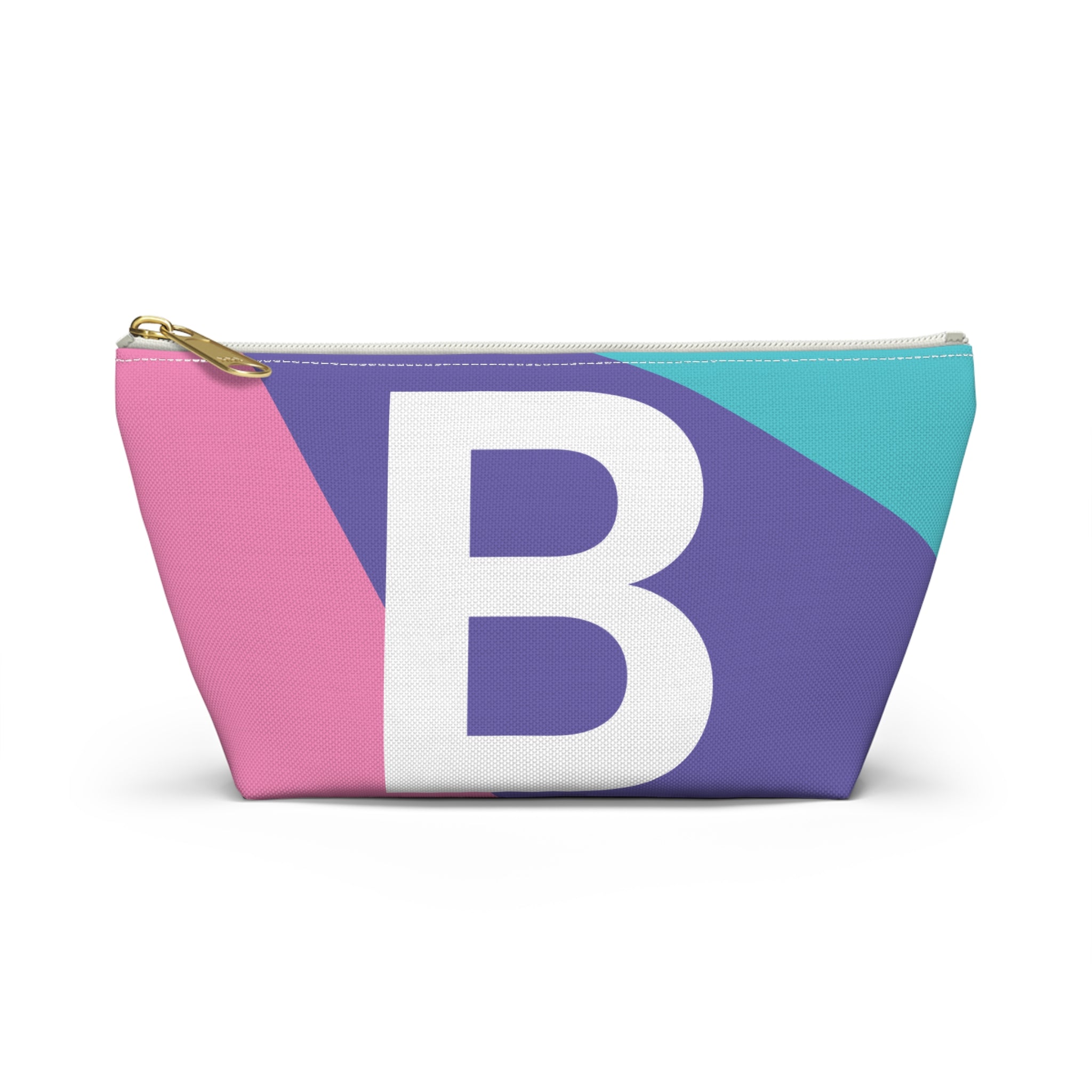 Initials Colorblock Accessory Pouch — Monogram B T-Bottom Cosmetic Bag