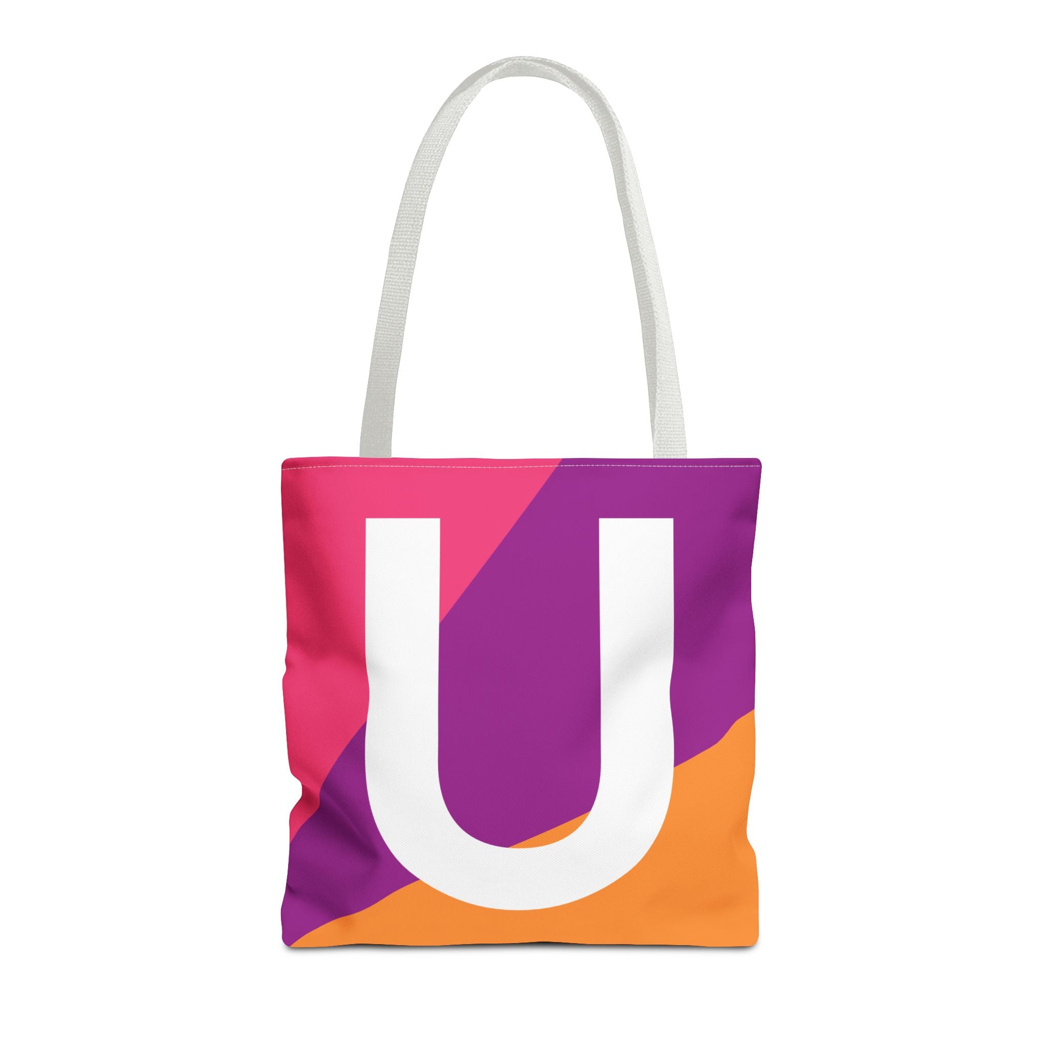 Monogram 'U' Colorblock Tote Bag — Personalized Initial U Shoulder Tote