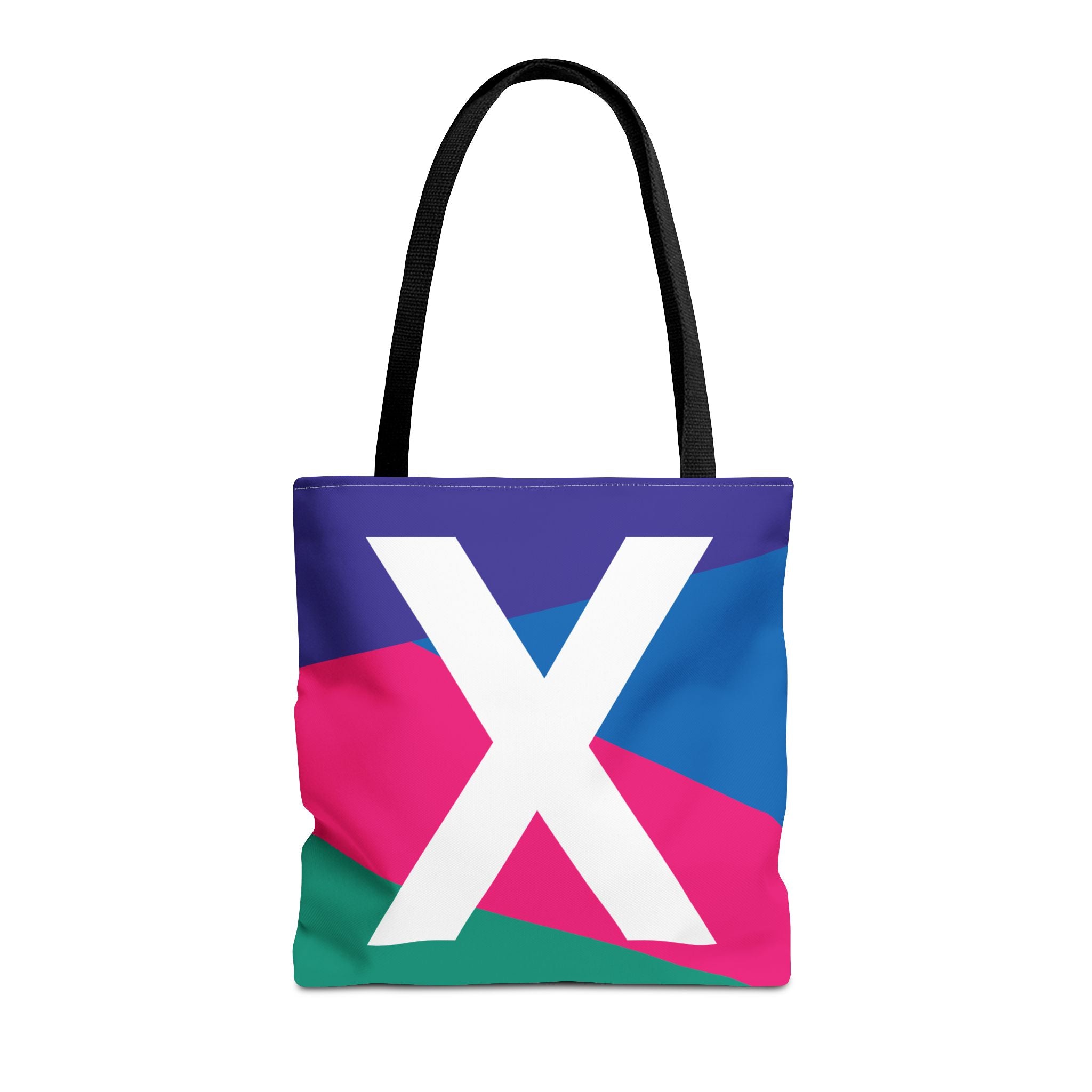 Monogram 'X' Colorblock Tote Bag — Personalized Initial X Shoulder Tote