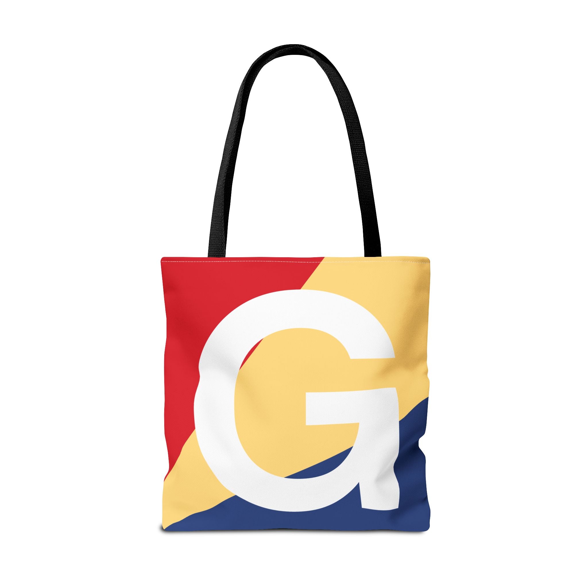 Monogram 'G' Colorblock Tote Bag — Personalized Initial G Shoulder Tote