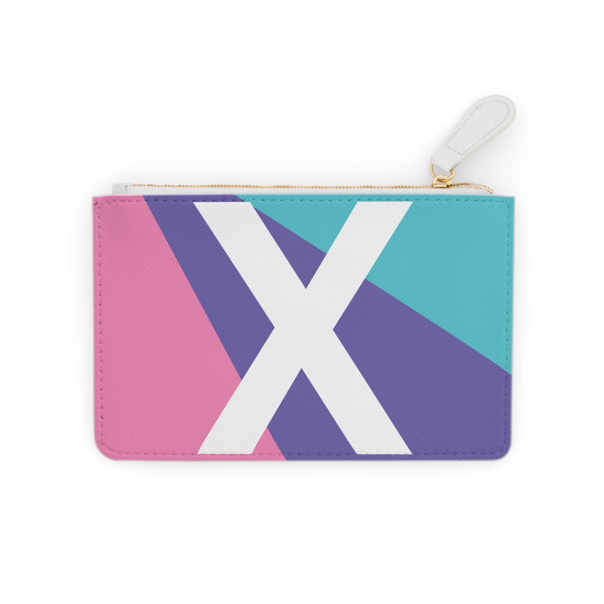 Initial X Mini Clutch — Colorblock Monogram Wristlet Wallet