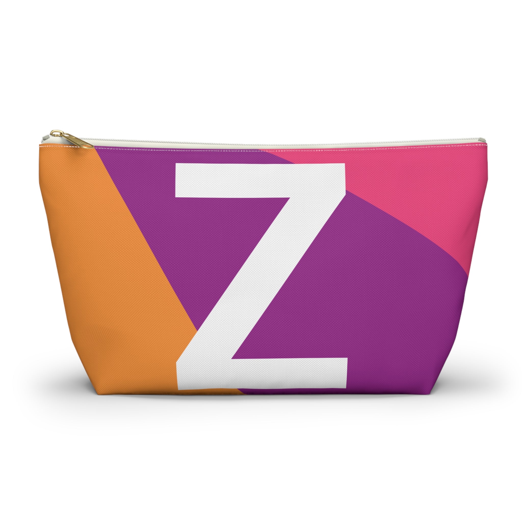 Initials Colorblock Accessory Pouch — Monogram Z T-Bottom Cosmetic Bag