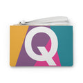 Monogram 'Q' Colorblock Clutch Bag — Bold Geometric Wristlet for Everyday & Gifts