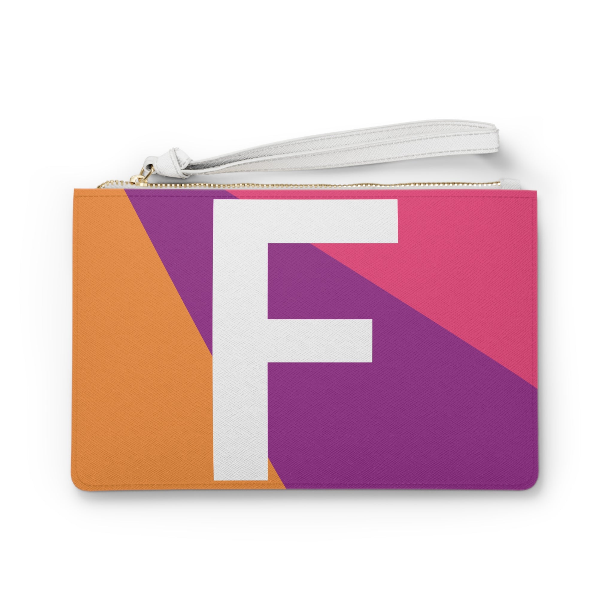 Monogram 'F' Colorblock Clutch Bag — Bold Geometric Wristlet for Everyday & Gifts