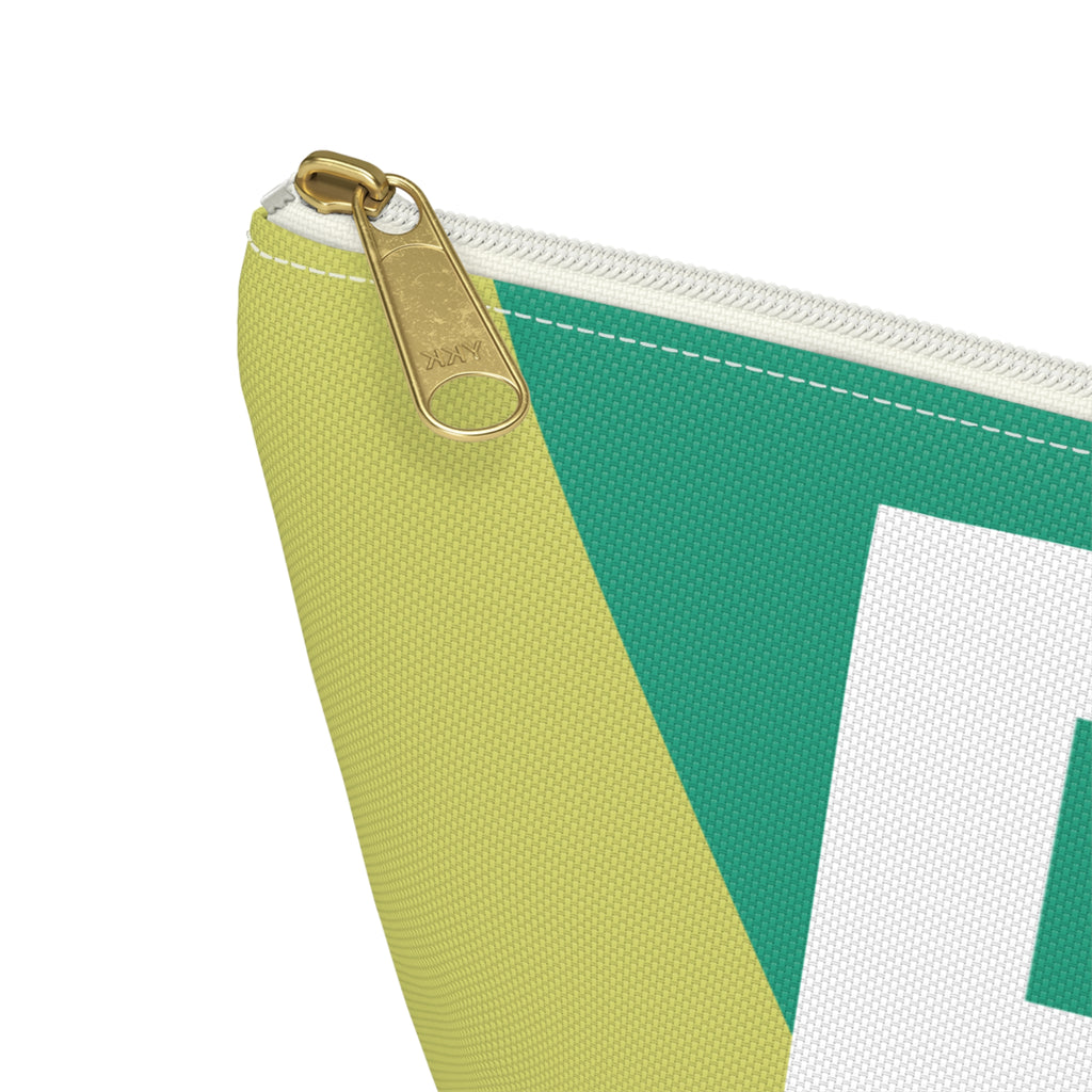 Initials Colorblock Accessory Pouch — Monogram P T-Bottom Cosmetic Bag