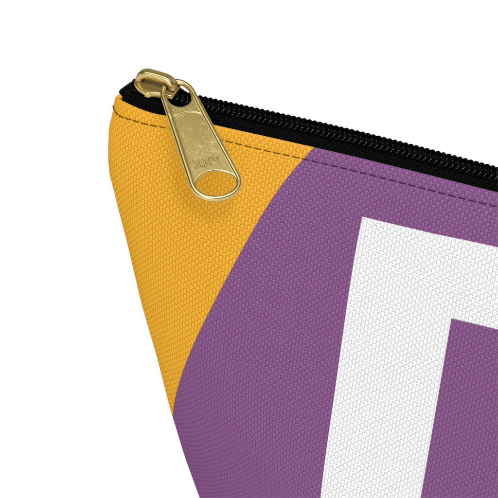 Initials Colorblock Accessory Pouch — Monogram D T-Bottom Cosmetic Bag
