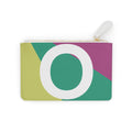 Initial O Mini Clutch — Colorblock Monogram Wristlet Wallet