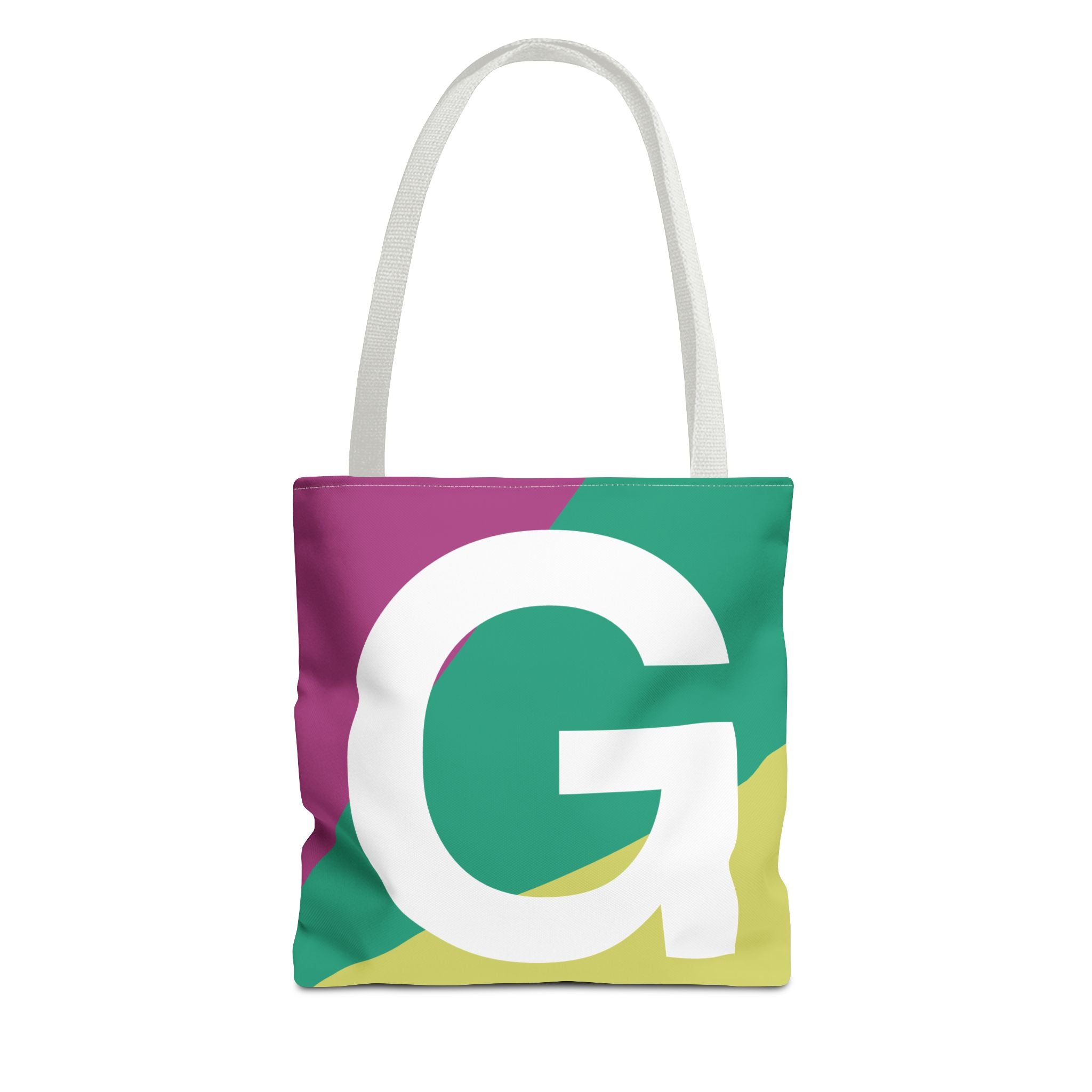 Monogram 'G' Colorblock Tote Bag — Personalized Initial G Shoulder Tote