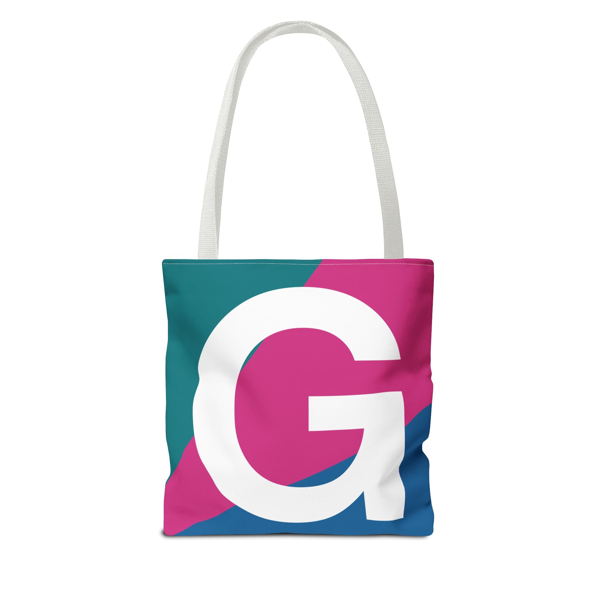 Monogram 'G' Colorblock Tote Bag — Personalized Initial G Shoulder Tote