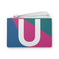Monogram 'U' Colorblock Clutch Bag — Bold Geometric Wristlet for Everyday & Gifts