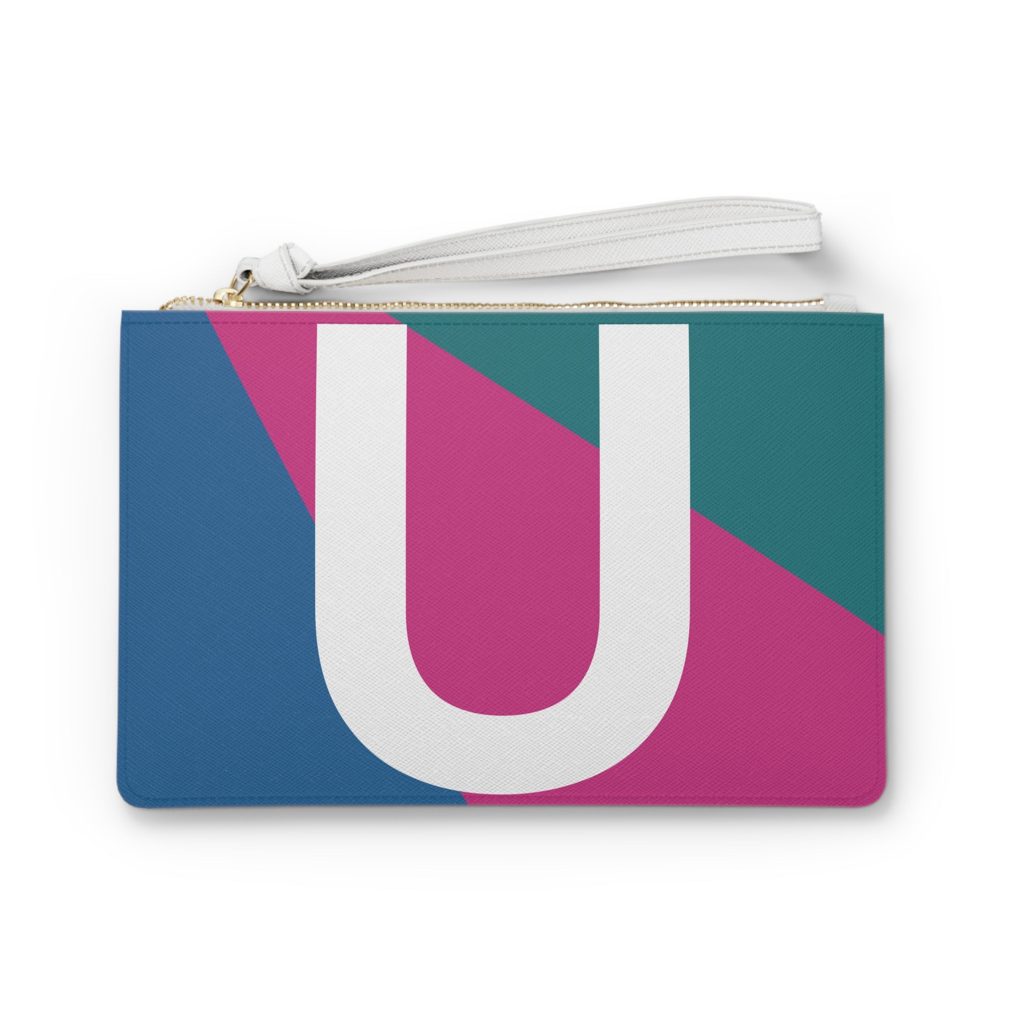 Monogram 'U' Colorblock Clutch Bag — Bold Geometric Wristlet for Everyday & Gifts