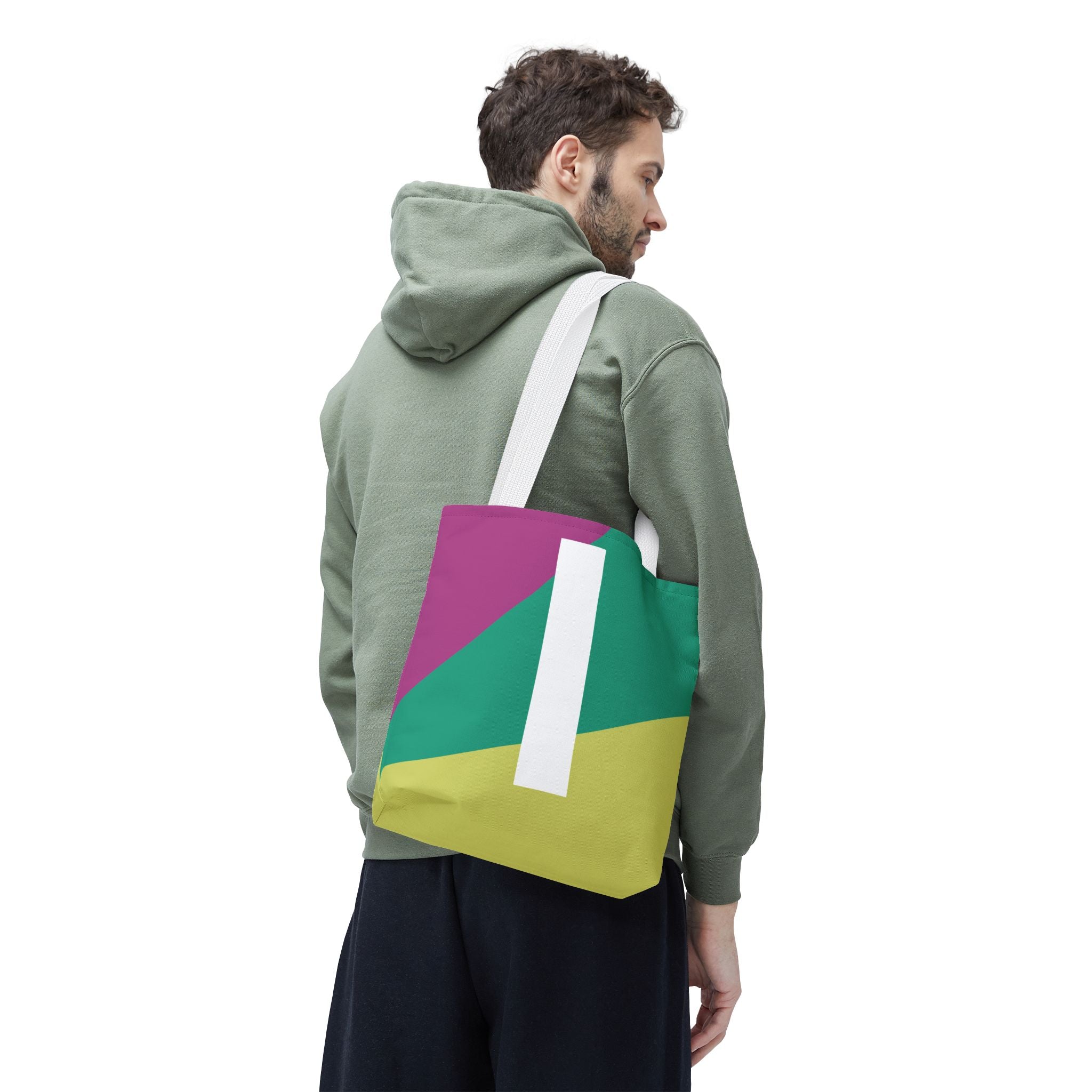 Monogram 'I' Colorblock Tote Bag — Personalized Initial I Shoulder Tote