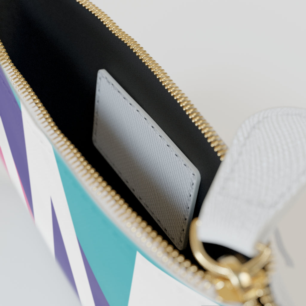 Initial W Mini Clutch — Colorblock Monogram Wristlet Wallet