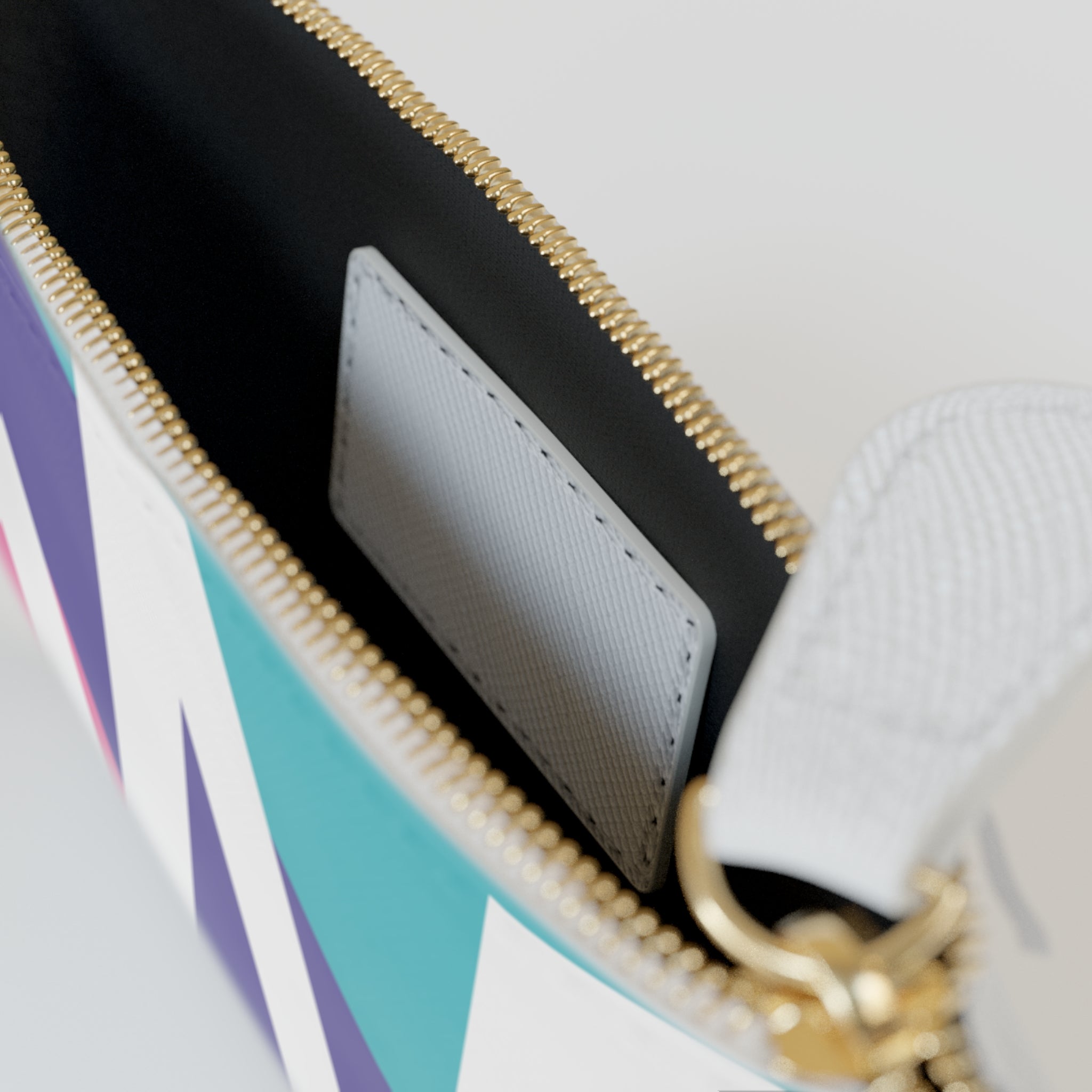 Initial W Mini Clutch — Colorblock Monogram Wristlet Wallet