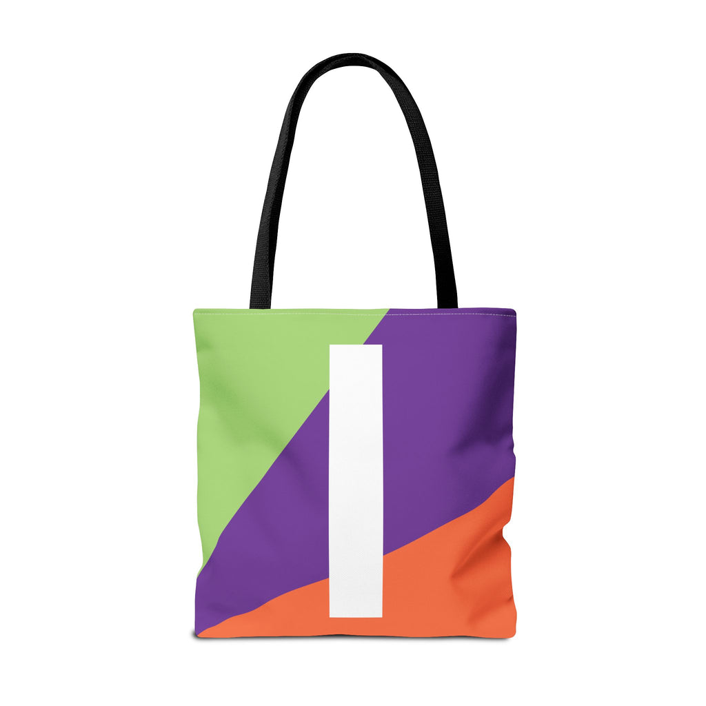 Monogram 'I' Colorblock Tote Bag — Personalized Initial I Shoulder Tote