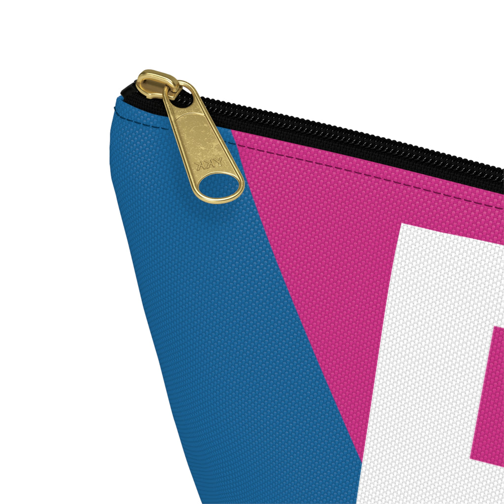 Initials Colorblock Accessory Pouch — Monogram R T-Bottom Cosmetic Bag