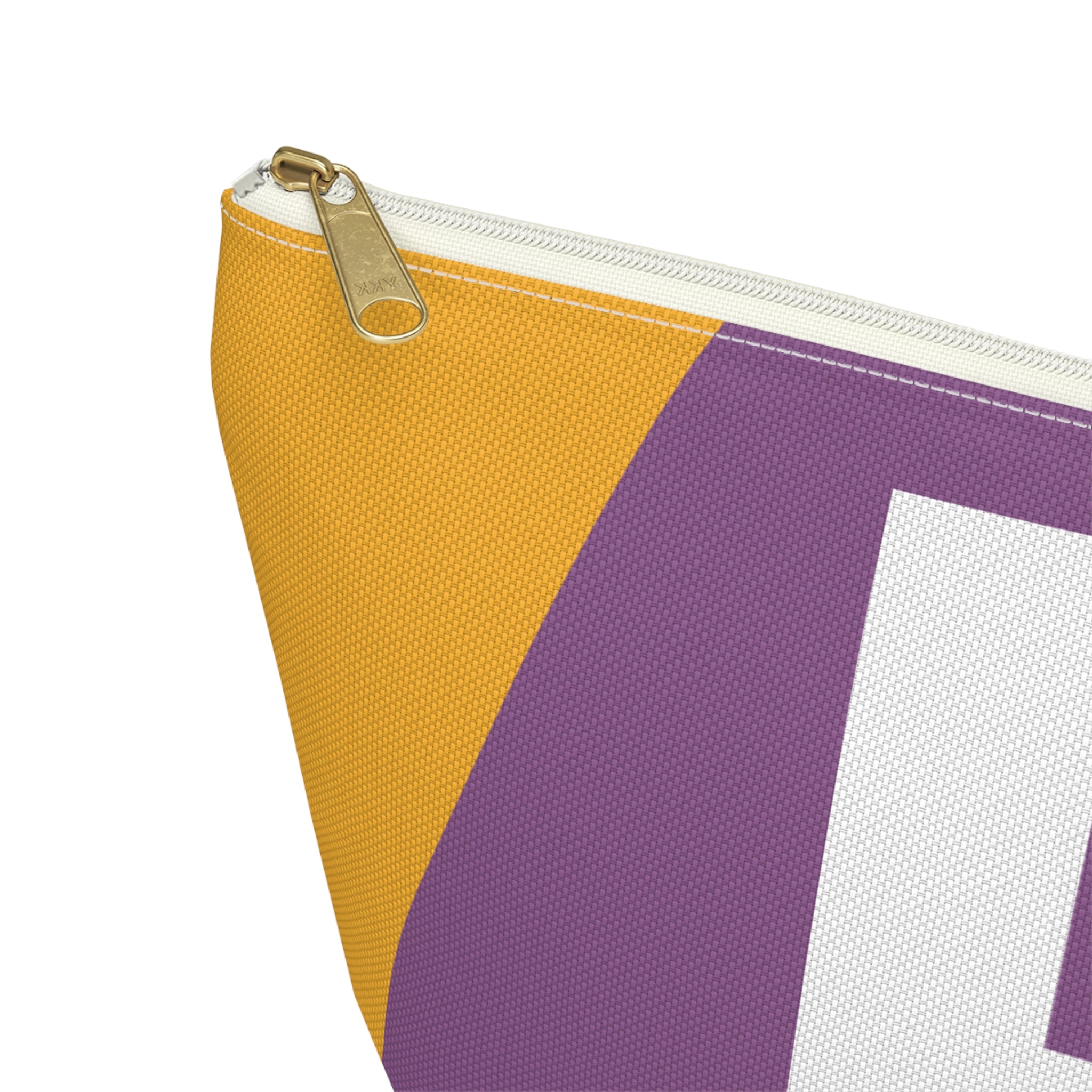 Initials Colorblock Accessory Pouch — Monogram F T-Bottom Cosmetic Bag