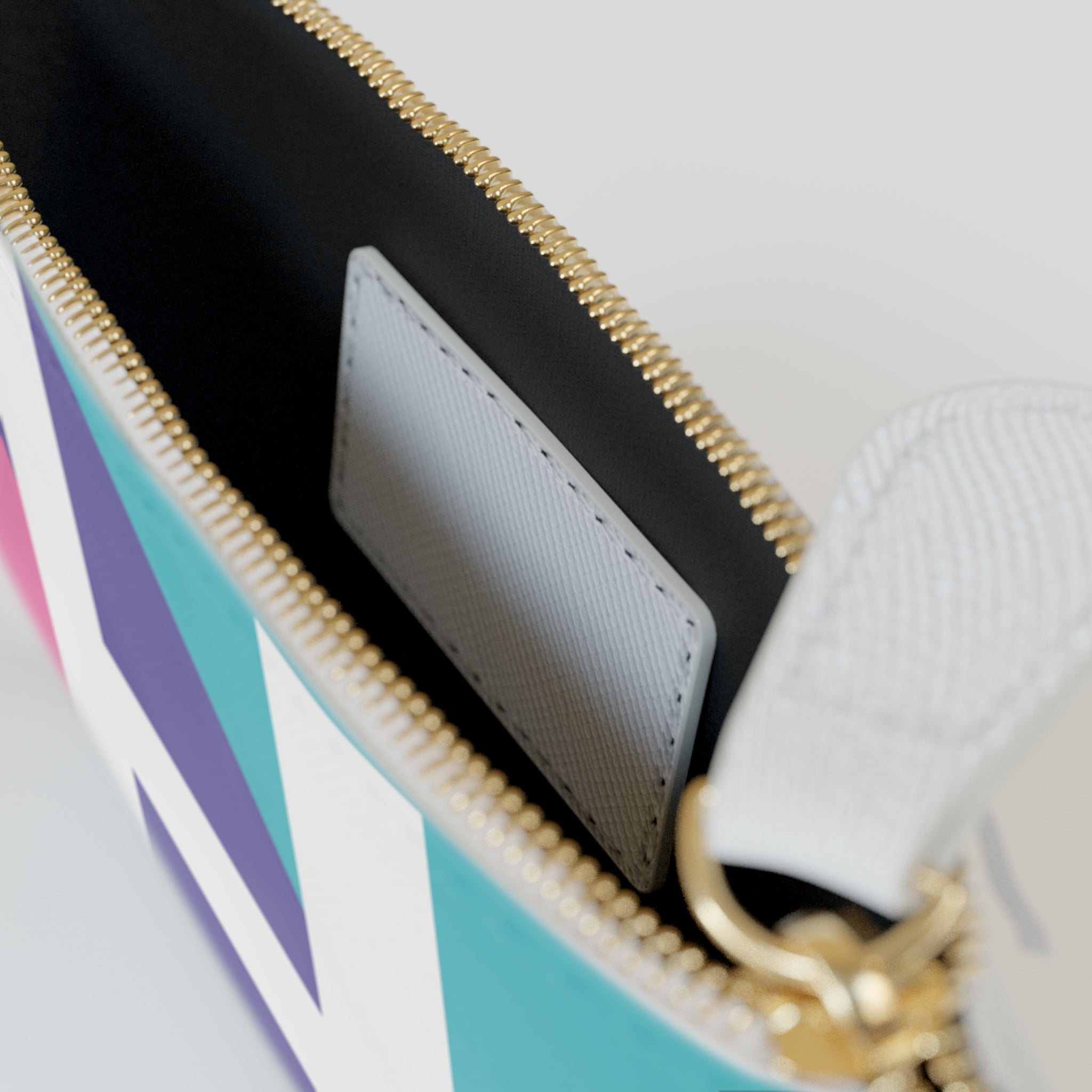 Initial H Mini Clutch — Colorblock Monogram Wristlet Wallet