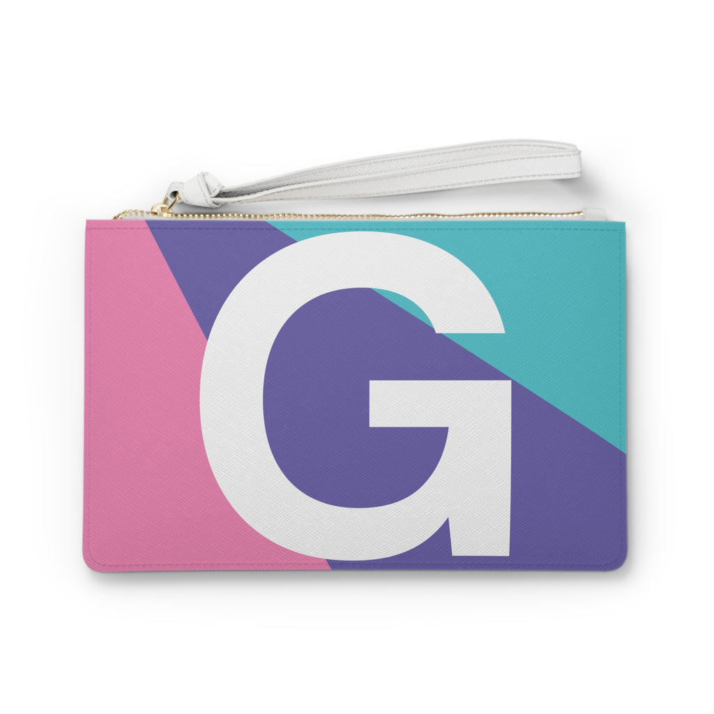 Monogram 'G' Colorblock Clutch Bag — Bold Geometric Wristlet for Everyday & Gifts