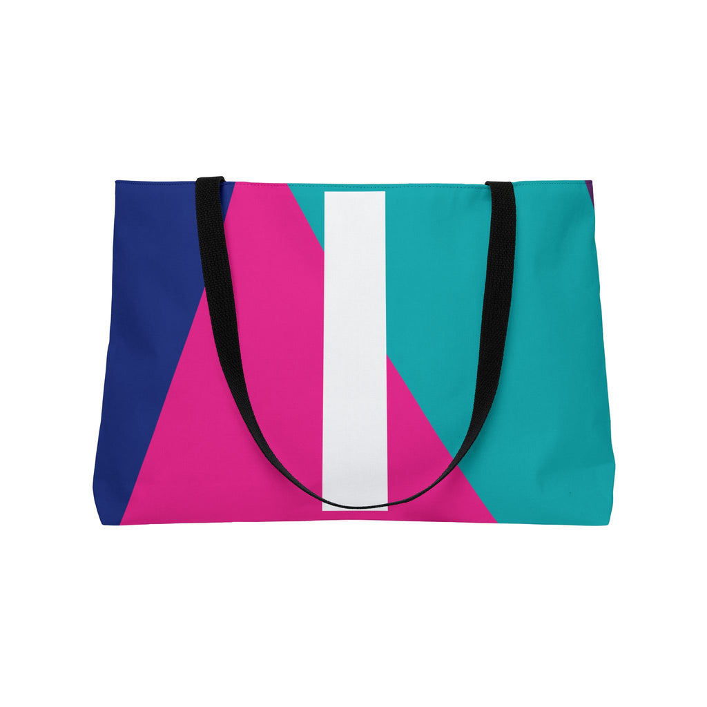 Personalized 'I' Colorblock Tote Bag — Monogram Weekender Tote
