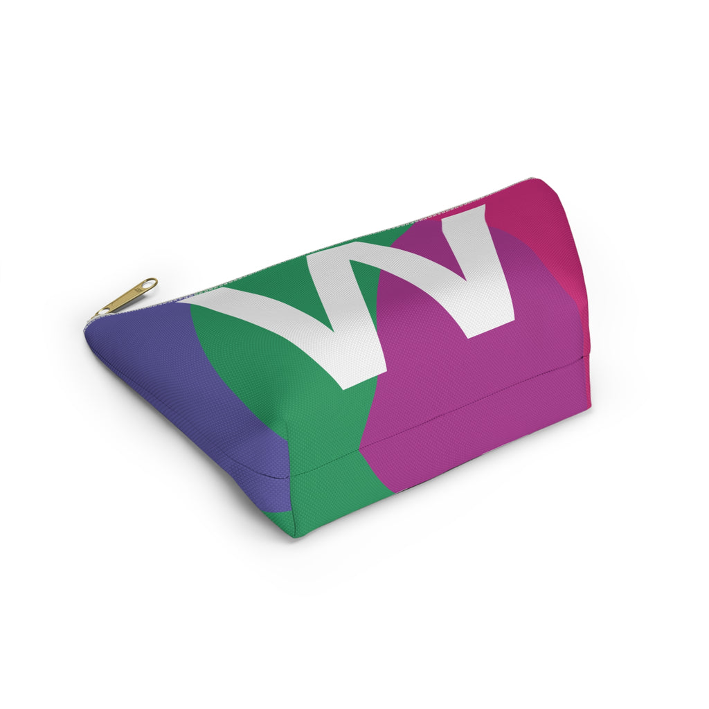 Initials Colorblock Accessory Pouch — Monogram W T-Bottom Cosmetic Bag
