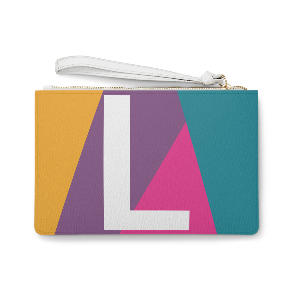 Monogram 'L' Colorblock Clutch Bag — Bold Geometric Wristlet for Everyday & Gifts