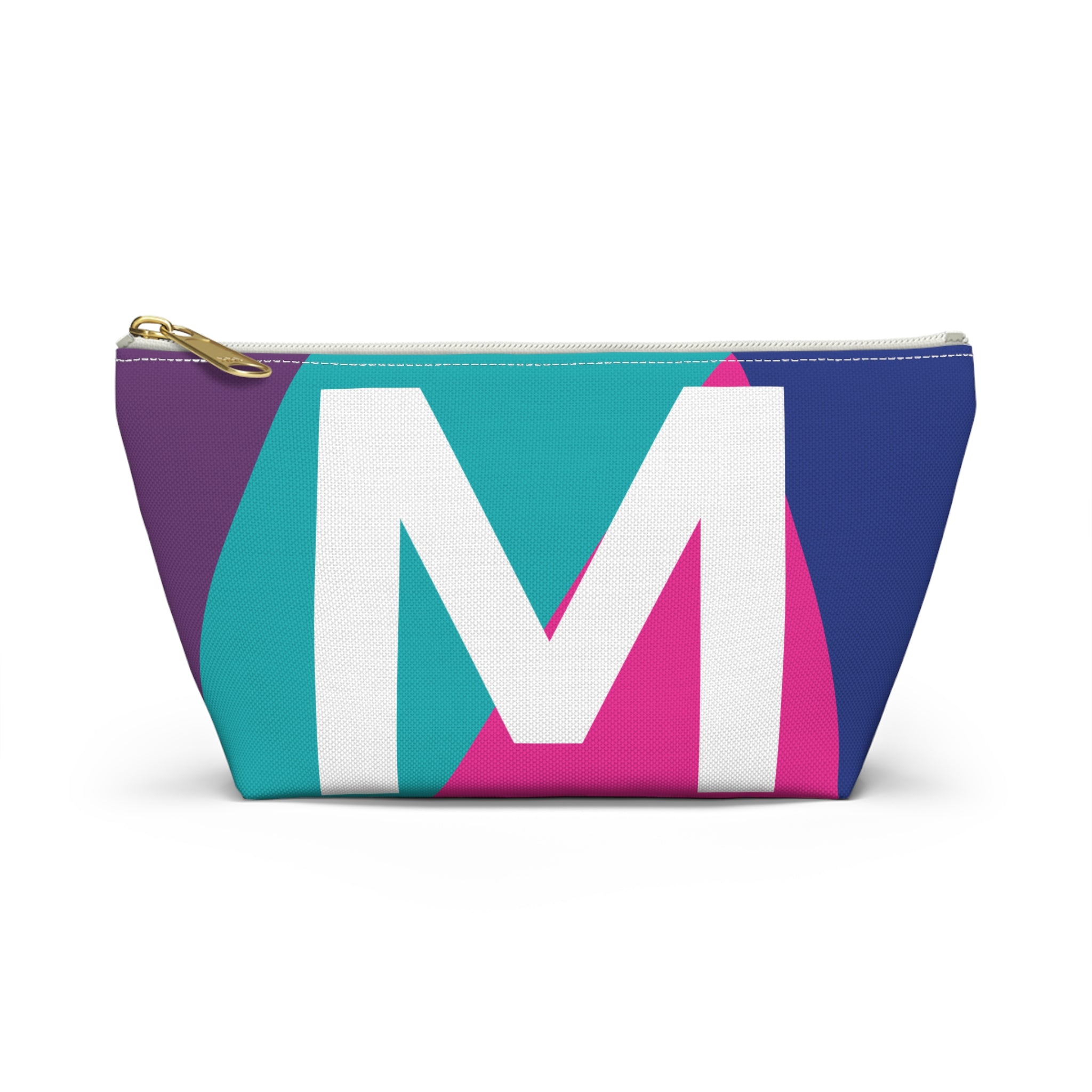 Initials Colorblock Accessory Pouch — Monogram M T-Bottom Cosmetic Bag