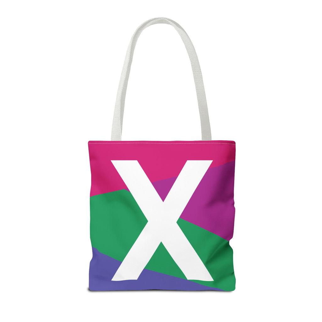 Monogram 'X' Colorblock Tote Bag — Personalized Initial X Shoulder Tote