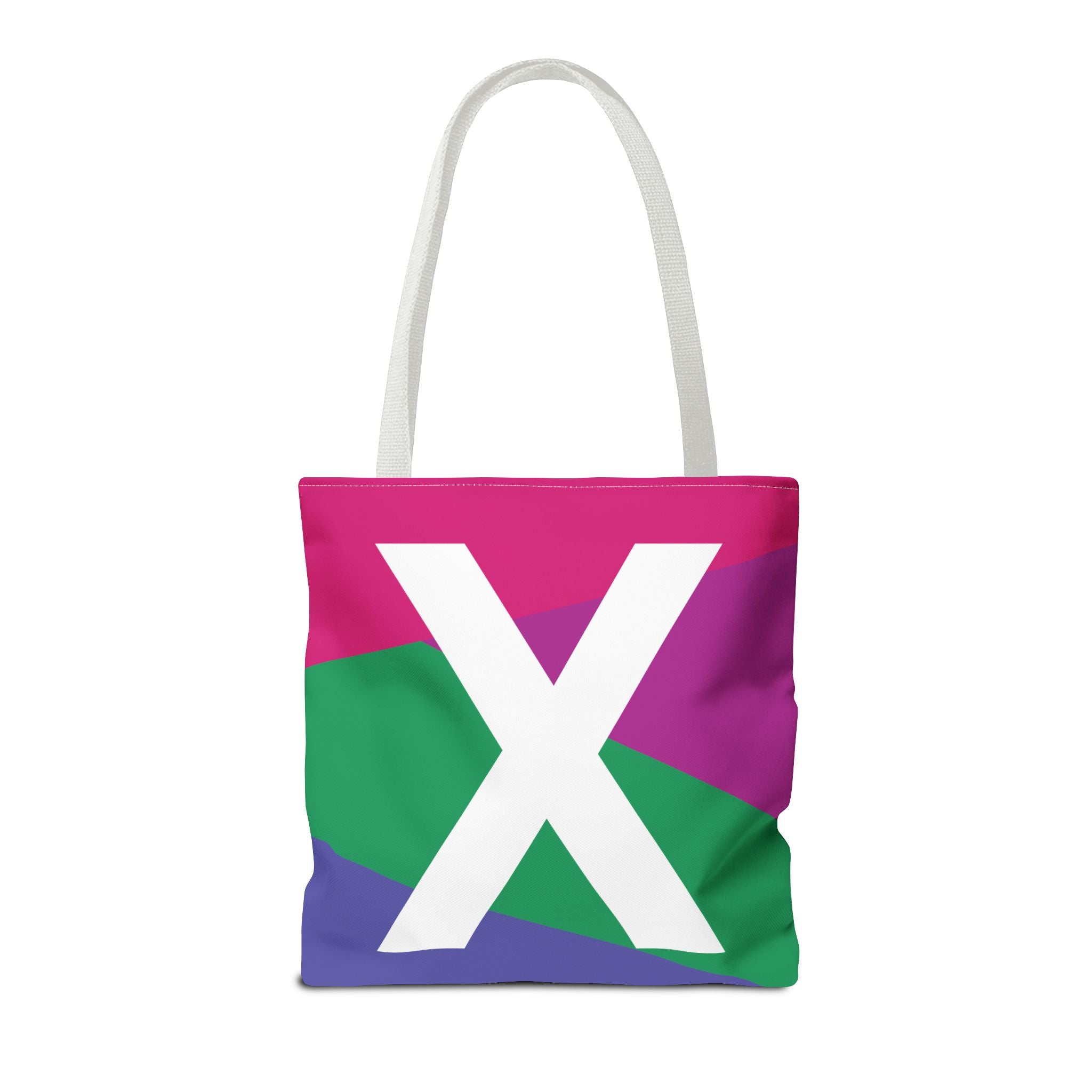 Monogram 'X' Colorblock Tote Bag — Personalized Initial X Shoulder Tote