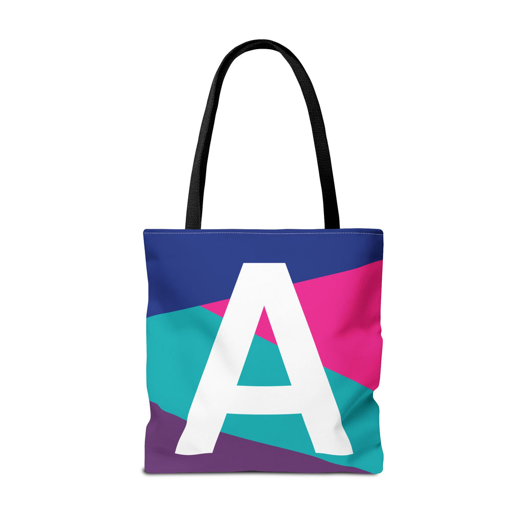 Monogram 'A' Colorblock Tote Bag — Personalized Initial A Shoulder Tote