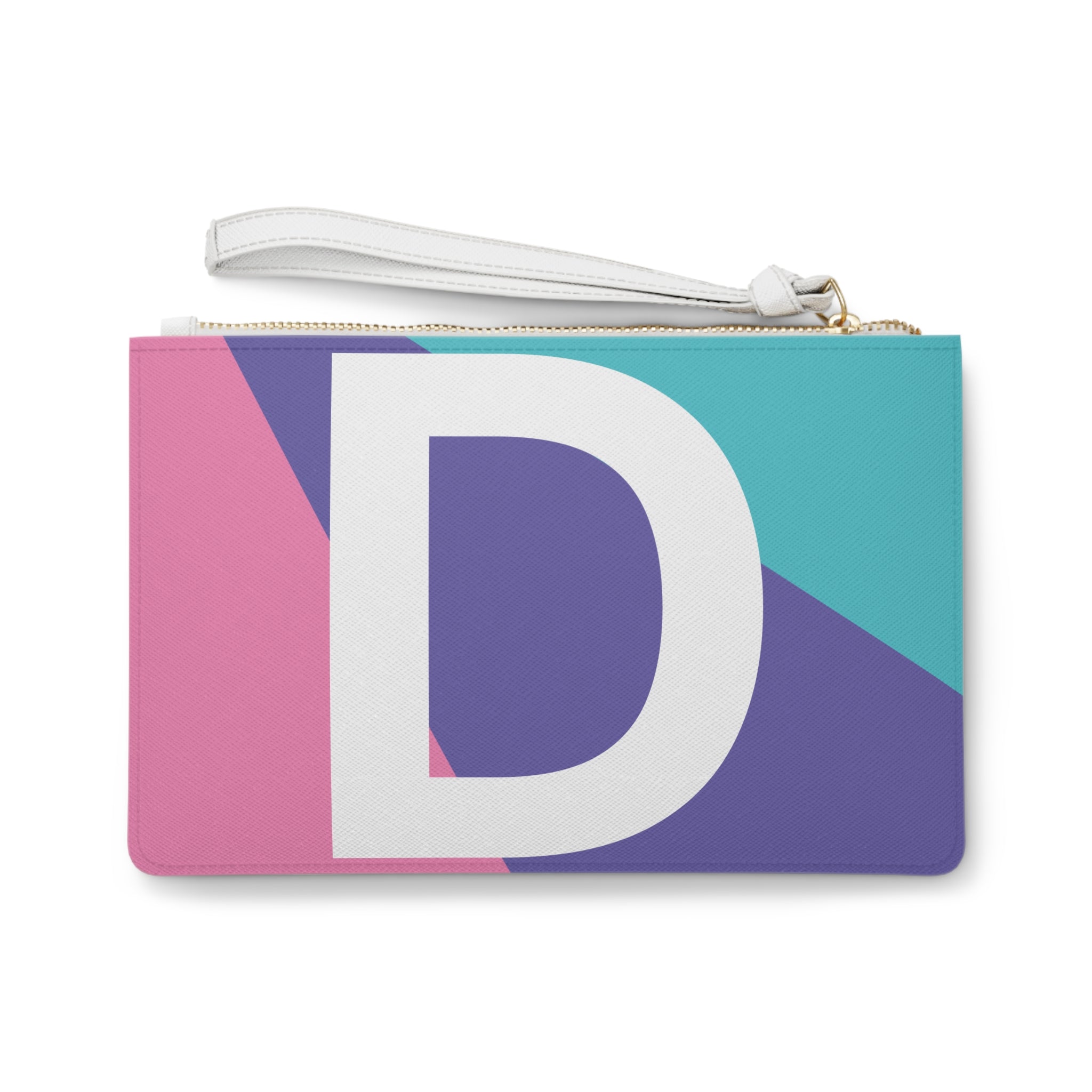 Monogram 'D' Colorblock Clutch Bag — Bold Geometric Wristlet for Everyday & Gifts