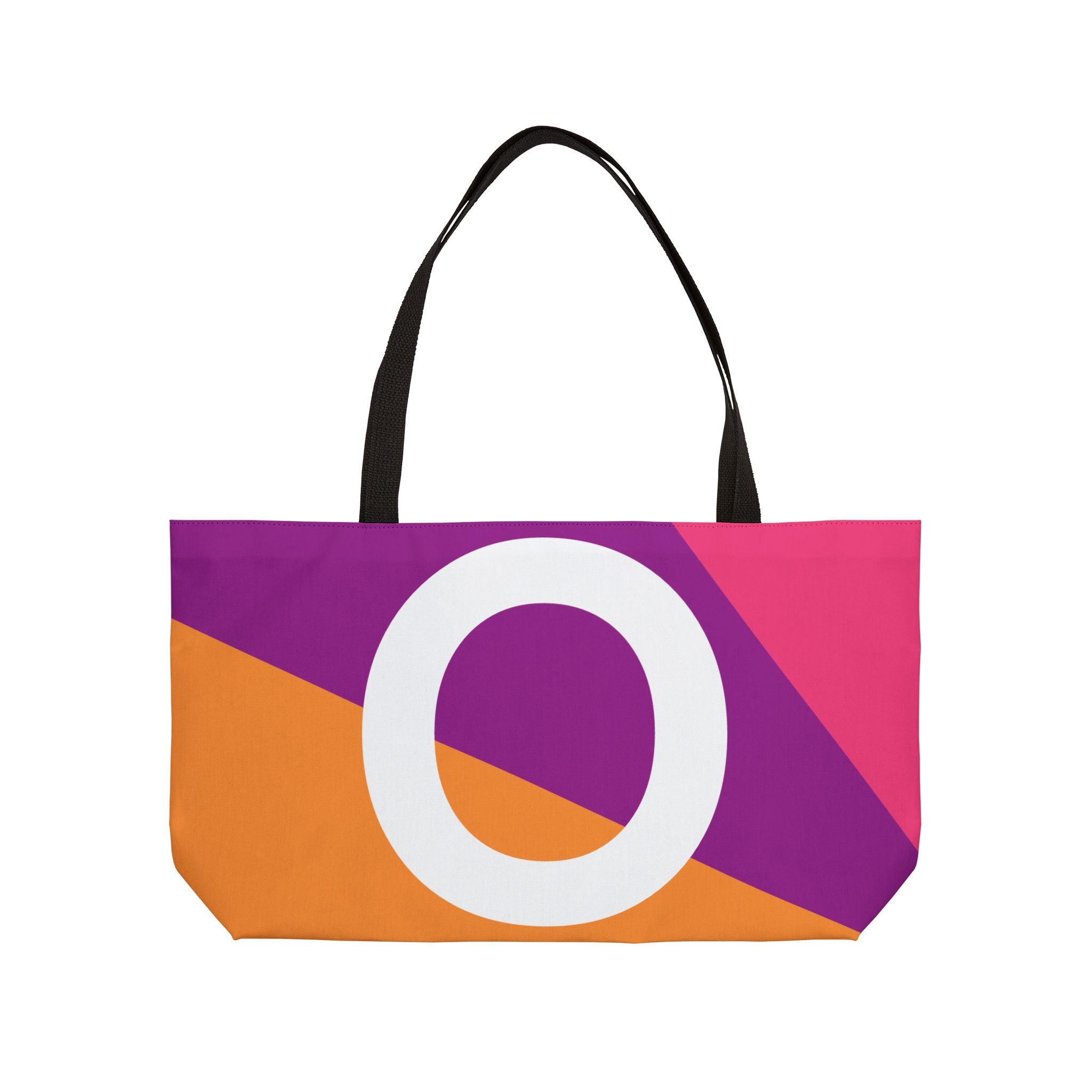 Personalized 'O' Colorblock Tote Bag — Monogram Weekender Tote