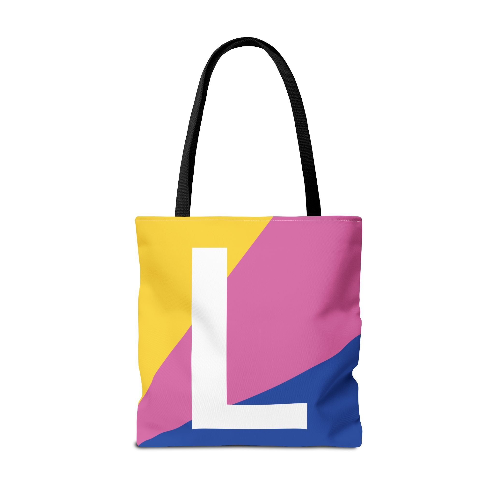 Monogram 'L' Colorblock Tote Bag — Personalized Initial L Shoulder Tote