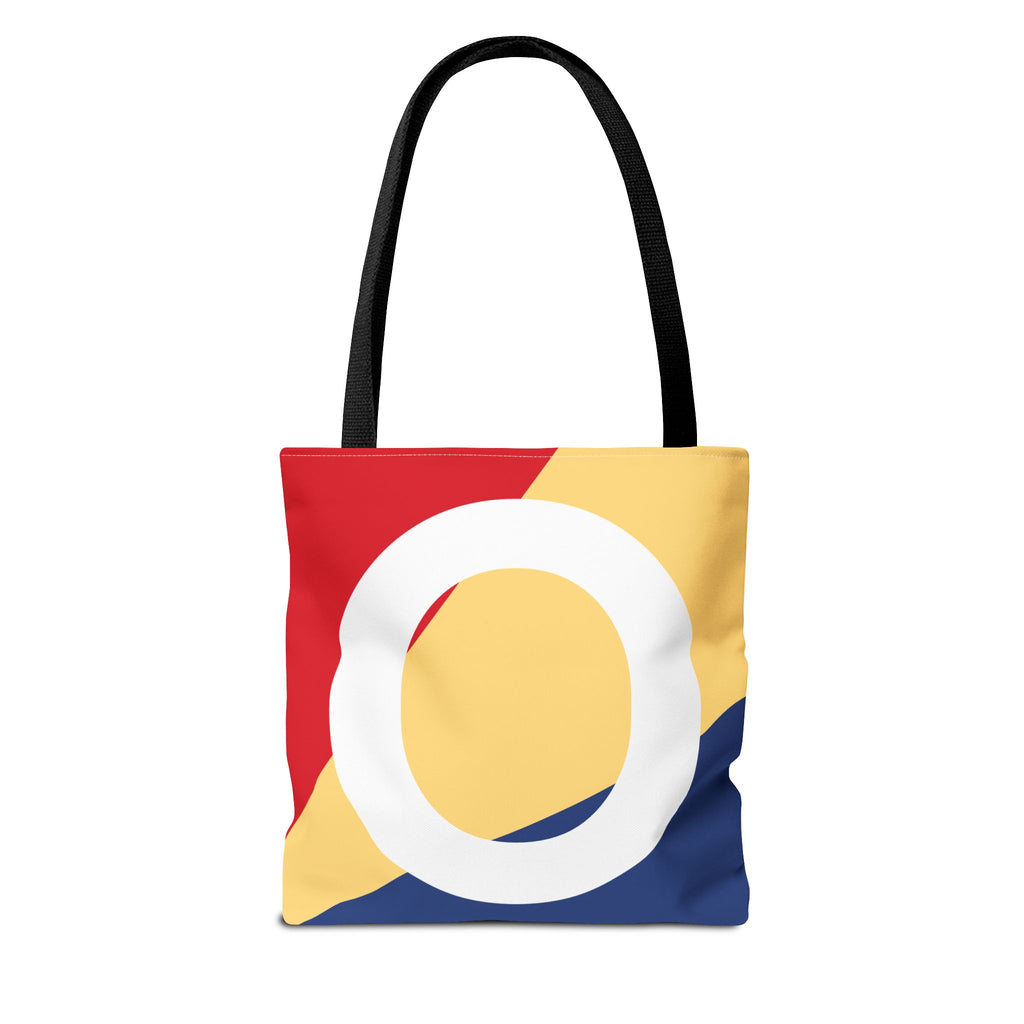Monogram 'O' Colorblock Tote Bag — Personalized Initial O Shoulder Tote