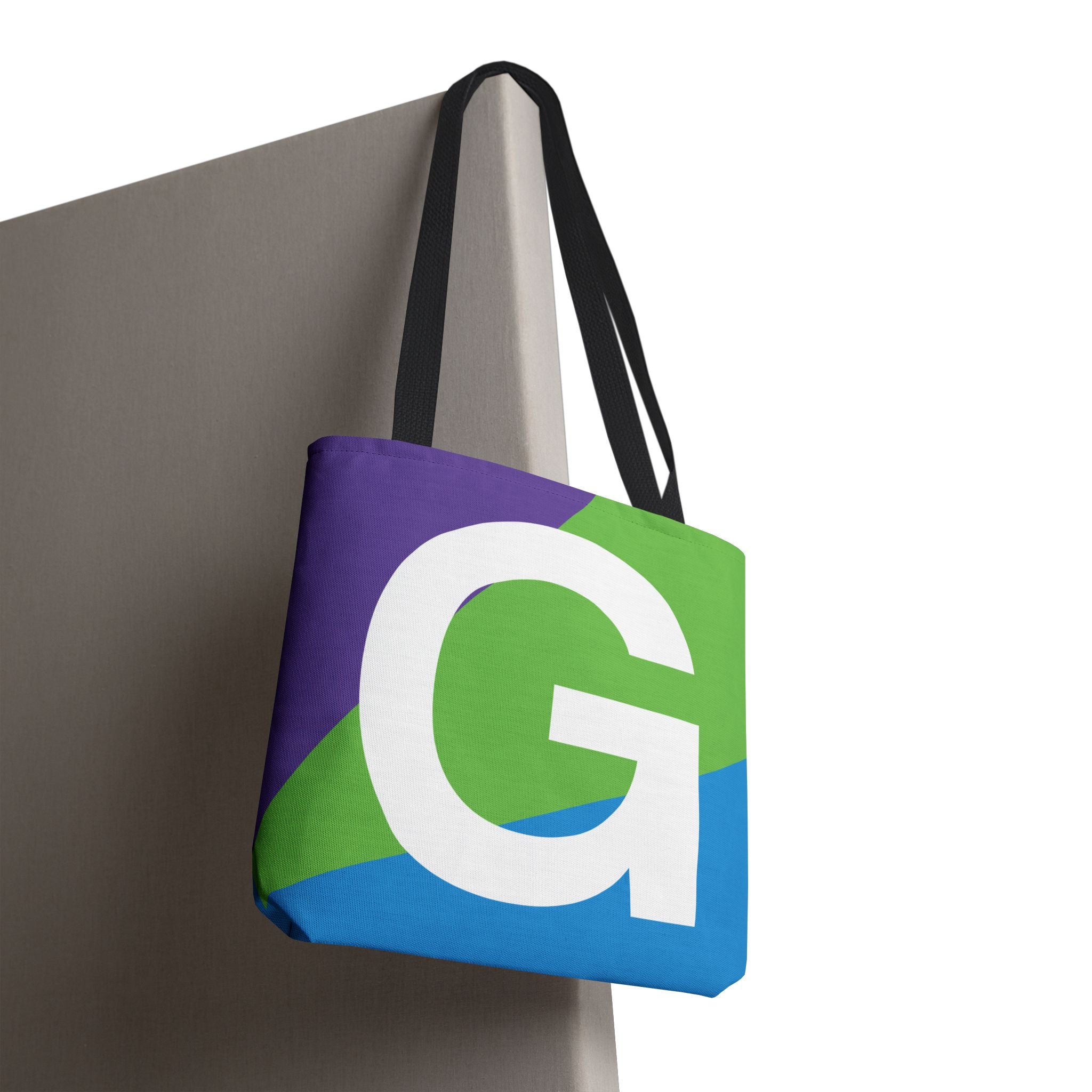 Monogram 'G' Colorblock Tote Bag — Personalized Initial G Shoulder Tote