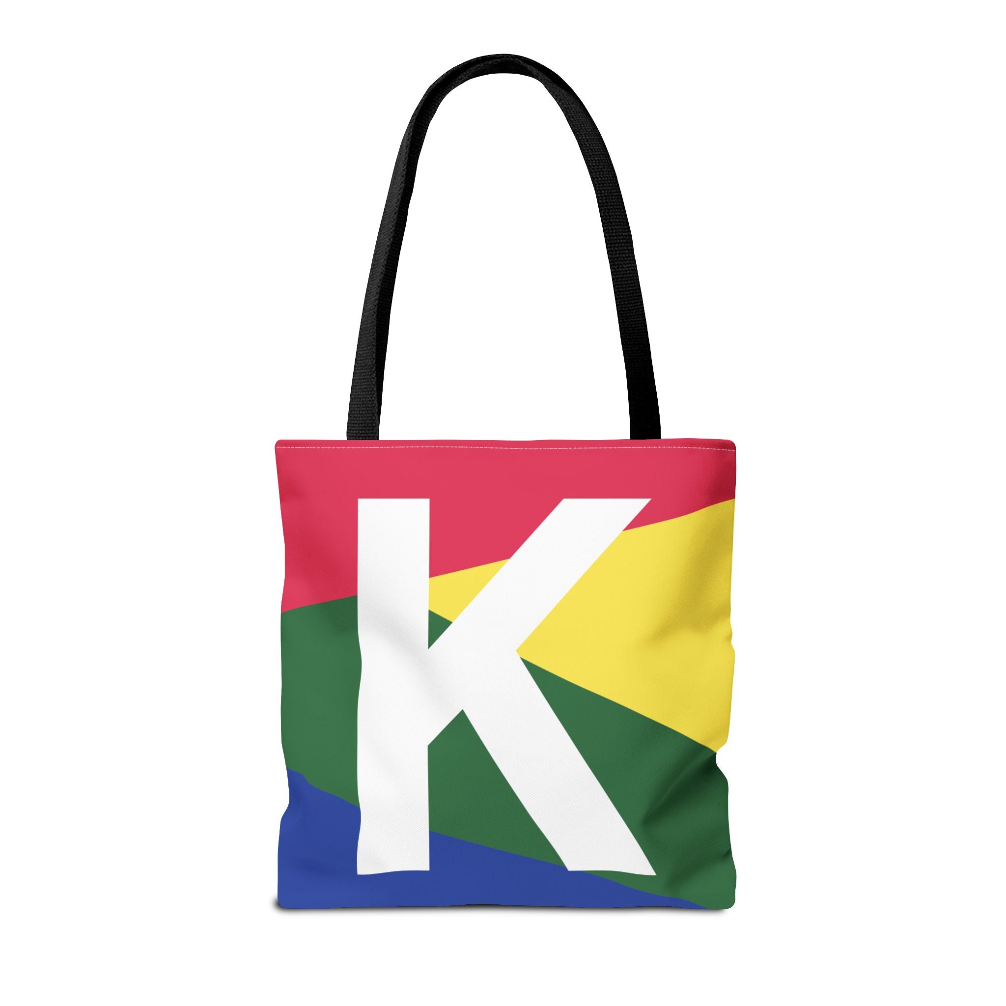 Monogram 'K' Colorblock Tote Bag — Personalized Initial K Shoulder Tote